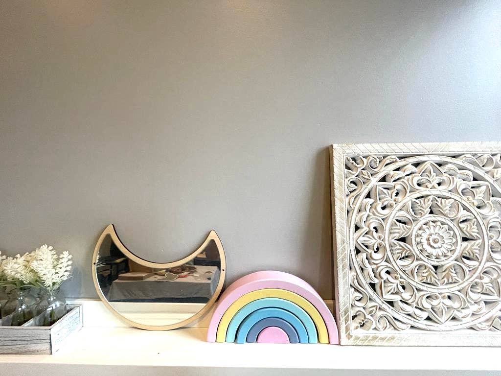 KIDS ROOM MOON MIRROR - NURSERY DECOR-MONTESSORI MIRROR