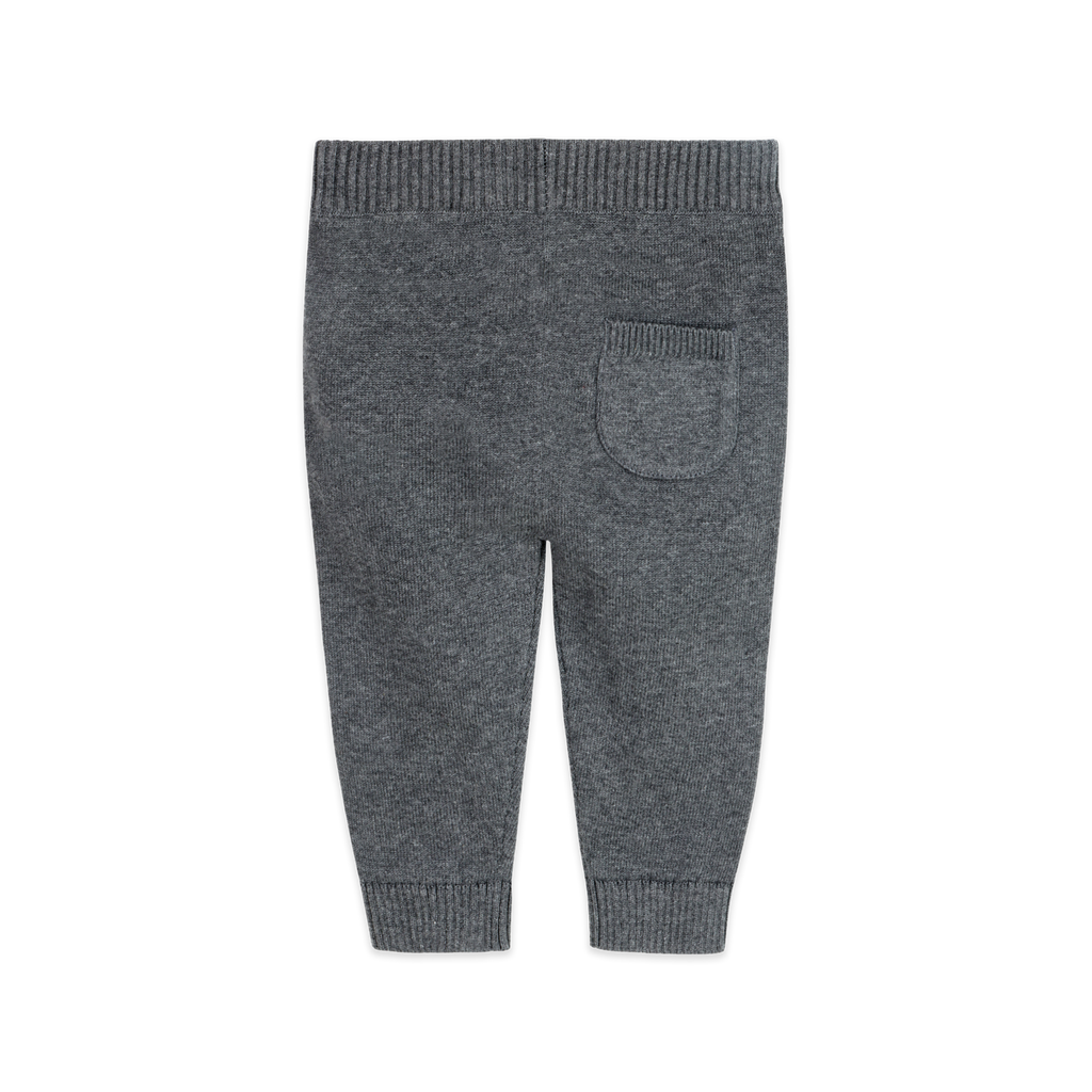 Pocket Sweater Organic Cotton Knit Baby Legging Pants Charcoal