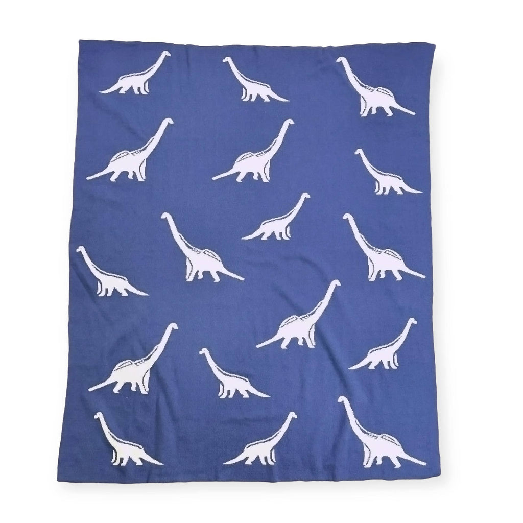 Dinosaur- Reversible Sweater Knit Baby Blanket: One Size