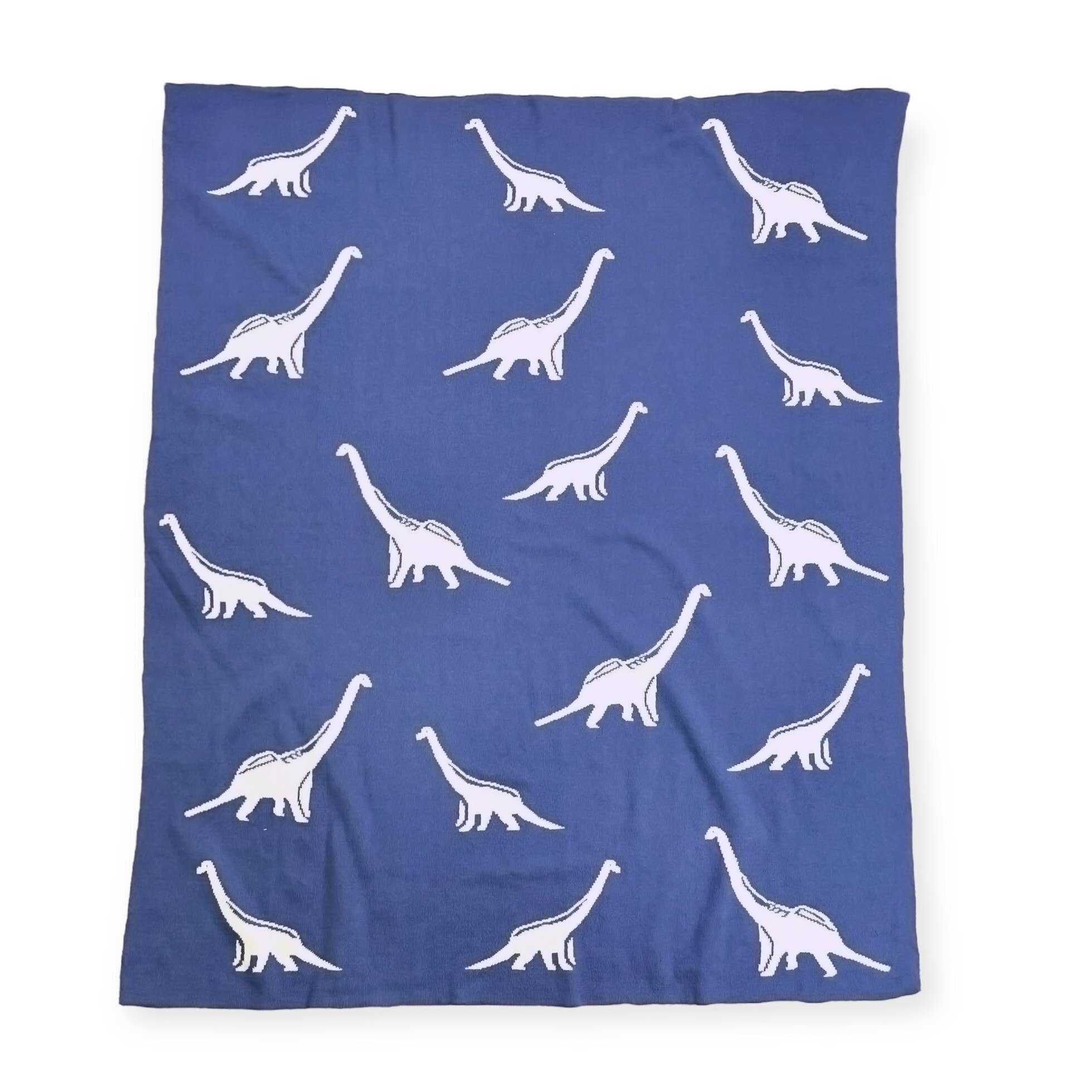 Dinosaur- Reversible Sweater Knit Baby Blanket: One Size