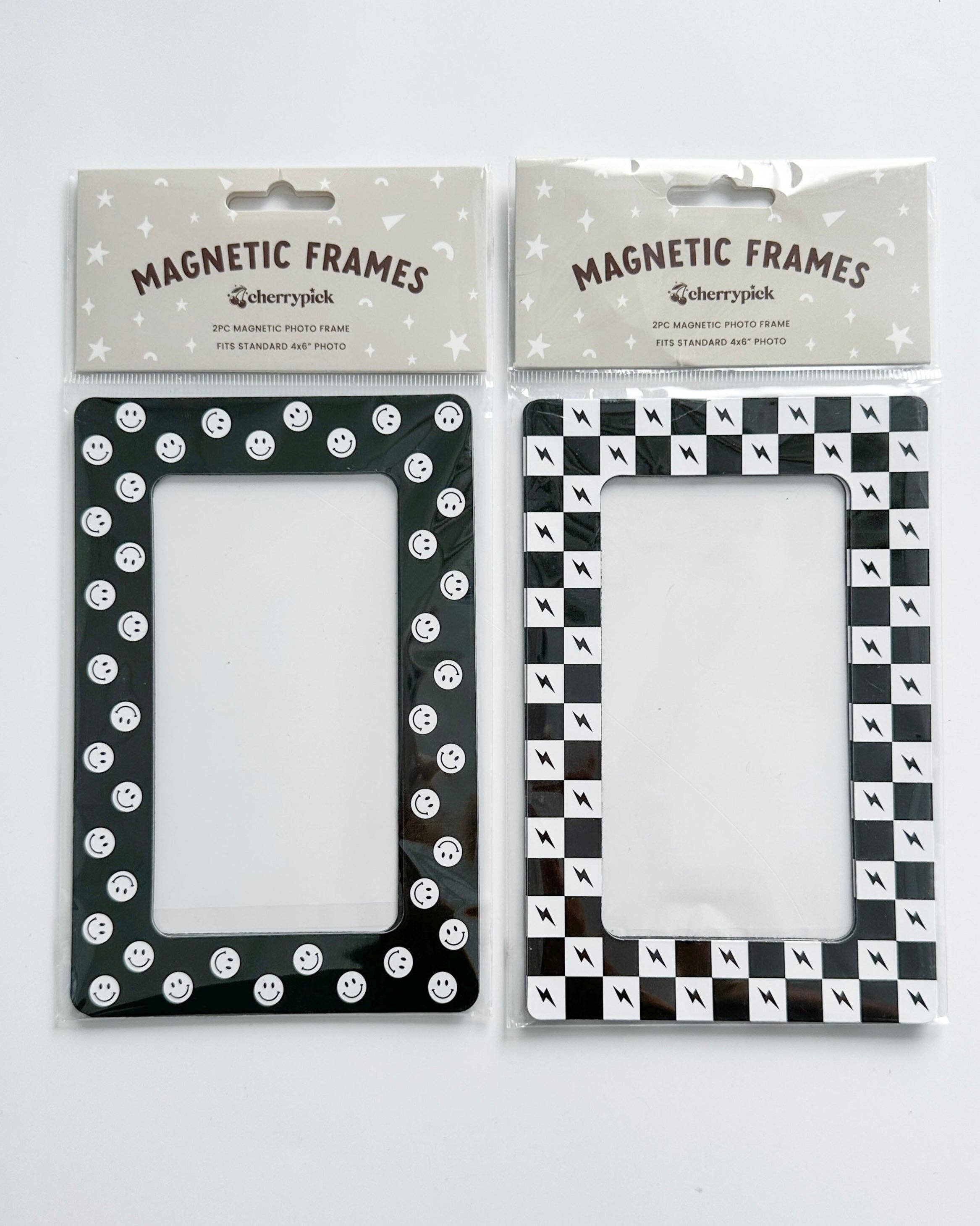 Magnetic Photo Frames (2-Pack): Monochrome Smileys