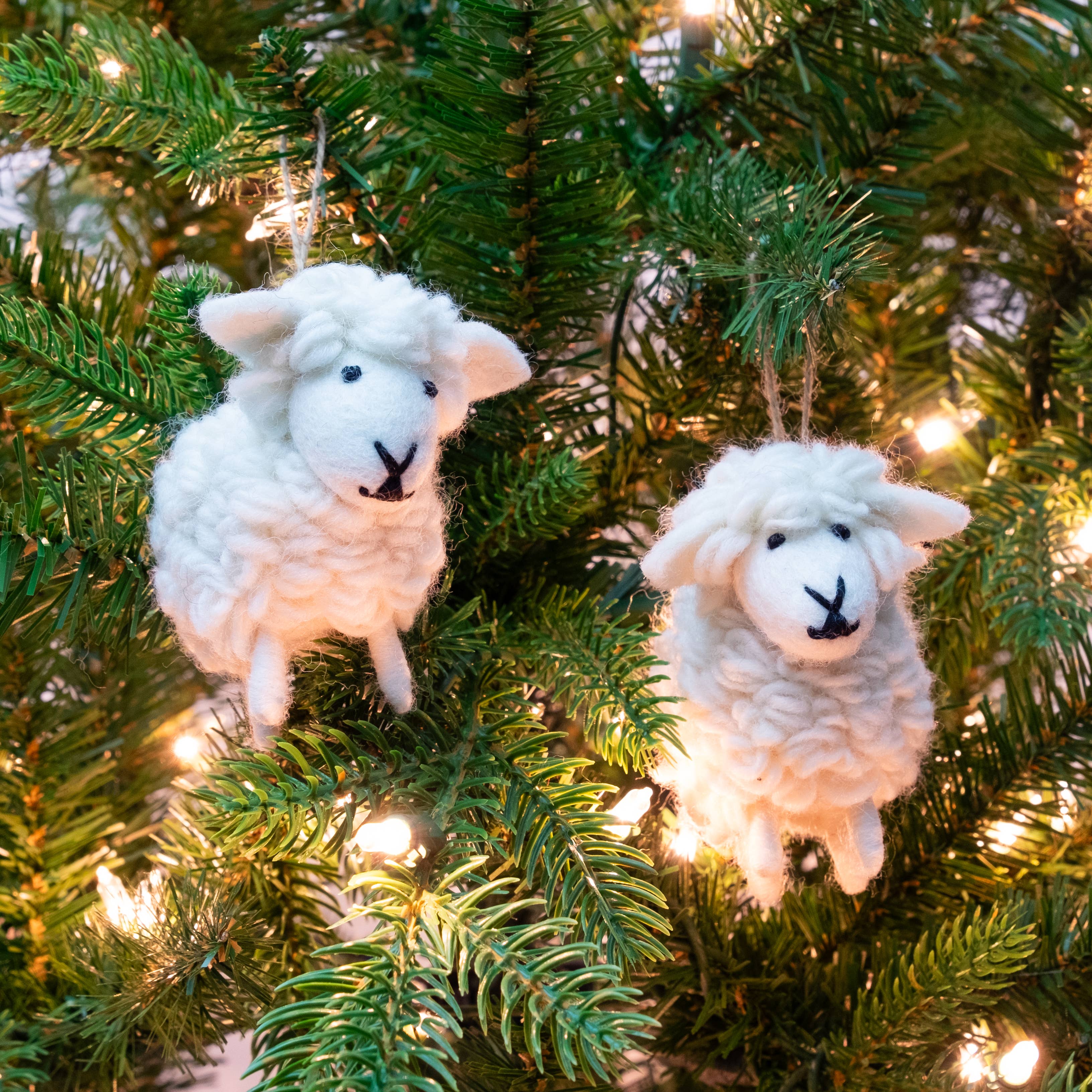 Ornament - White Wooly Sheep