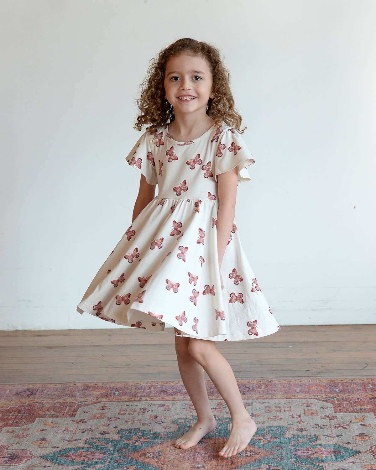 Girl Spring Twirl Dress- Butterflies
