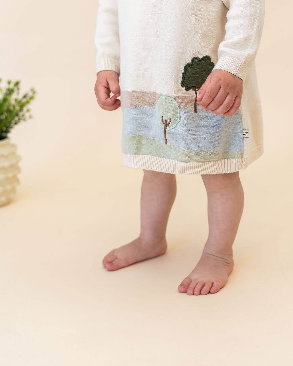 Farm House Organic Cotton Baby Knit Tunic Dress Natural
