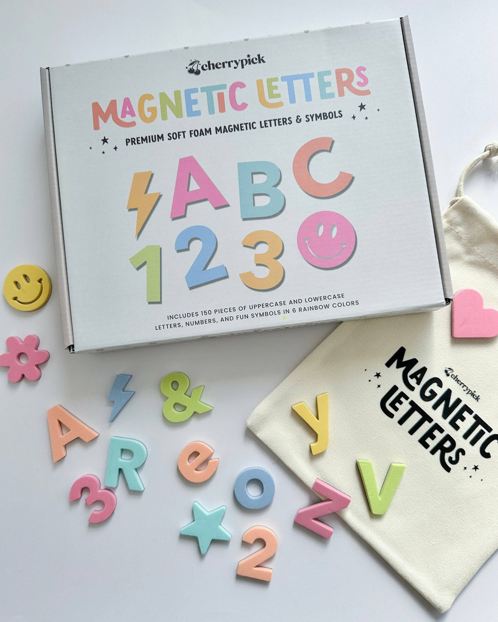 Soft Foam Magnetic Letters & Symbols 150pc Set: Solid Black