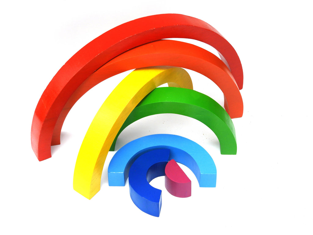 Wooden Rainbow Toy, Fair Trade & Handmade in bright colours
