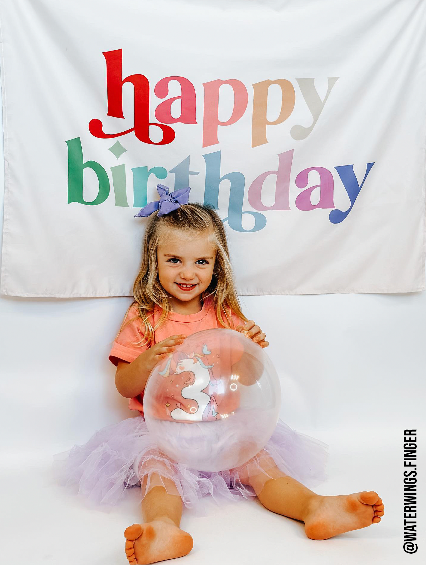 Happy Birthday Banner (Rainbow) | Party Wall Decor Kids: Small 17x13"