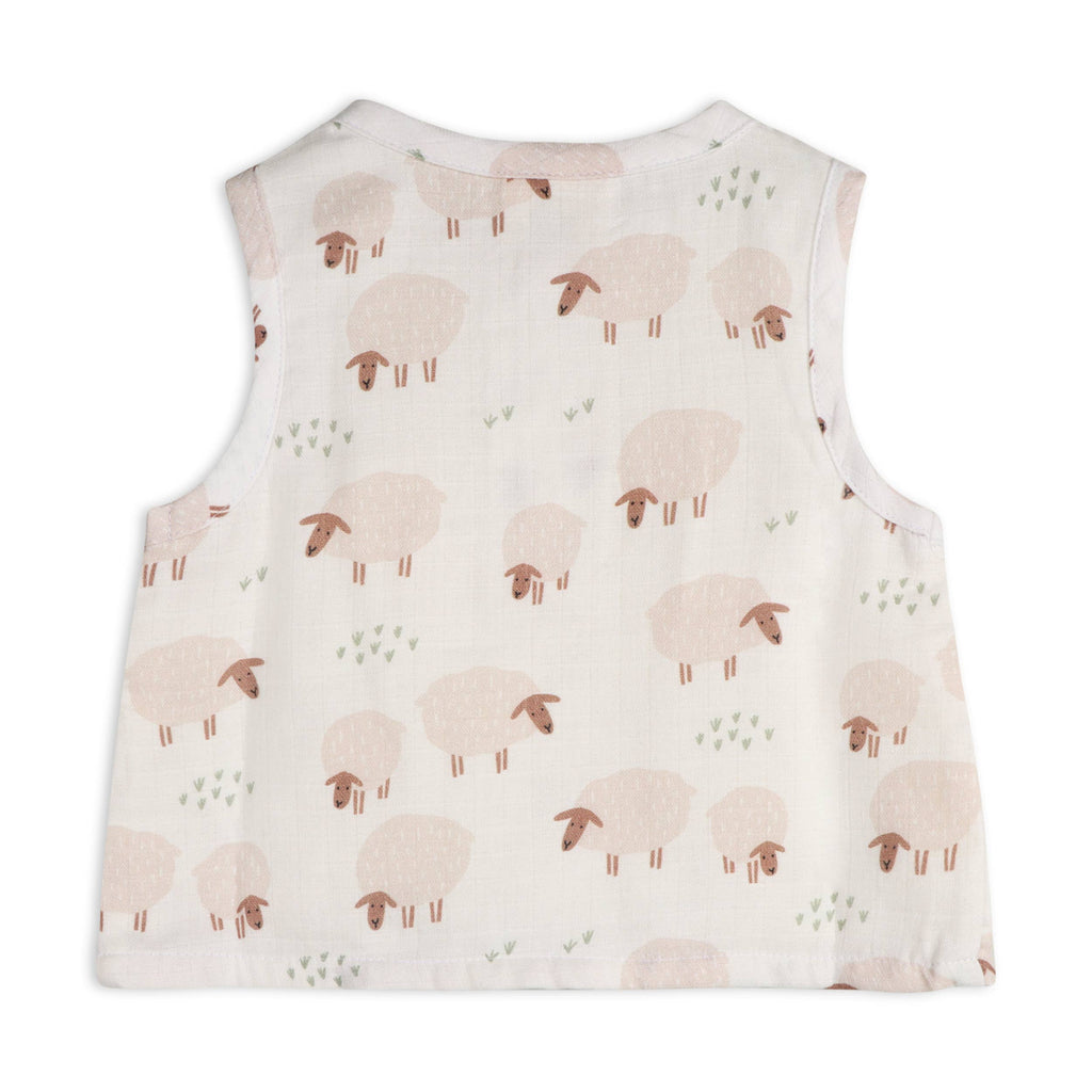 Sheep Baby Top & Bottom Organic Muslin