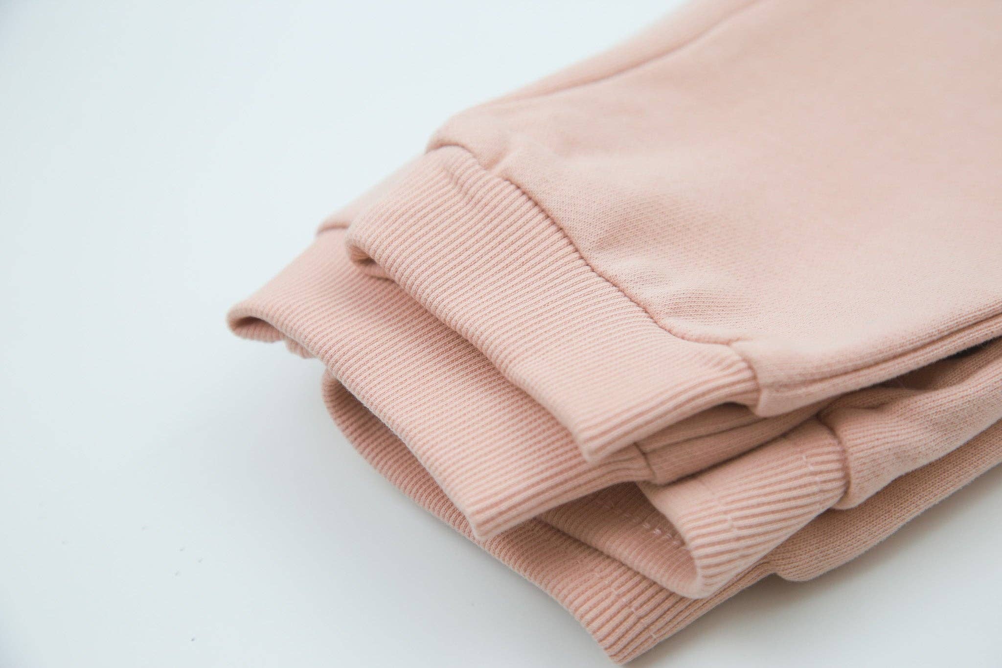 Kids Sweatpants -  Organic French Terry Cotton  – Pale Rose: 12M - 18M