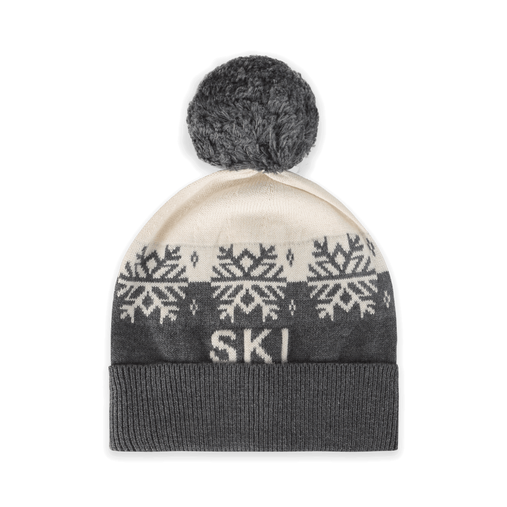 Ski Day Knit Baby Beanie Hat (Organic Cotton): Charcoal / One Size