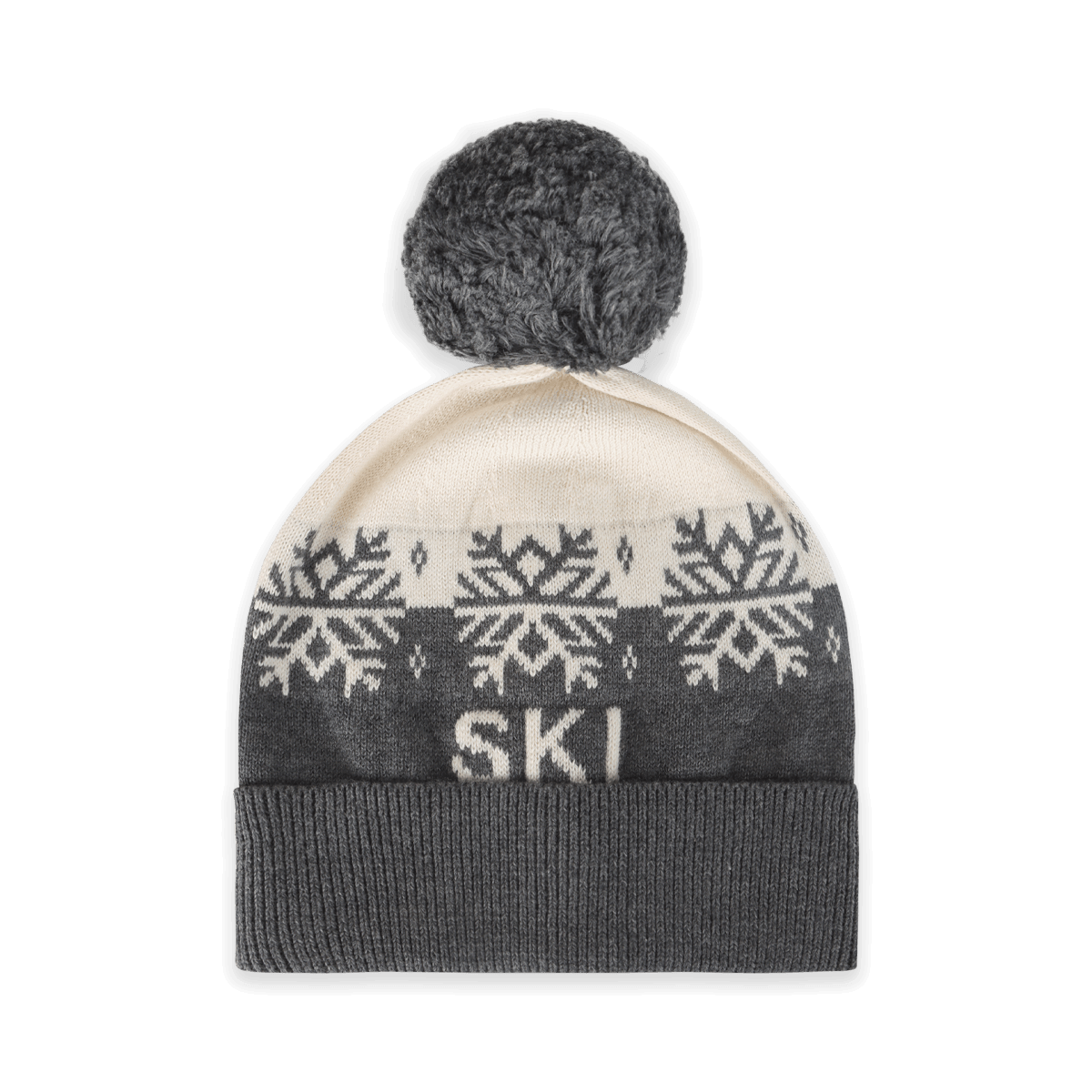 Ski Day Knit Baby Beanie Hat (Organic Cotton): Charcoal / One Size