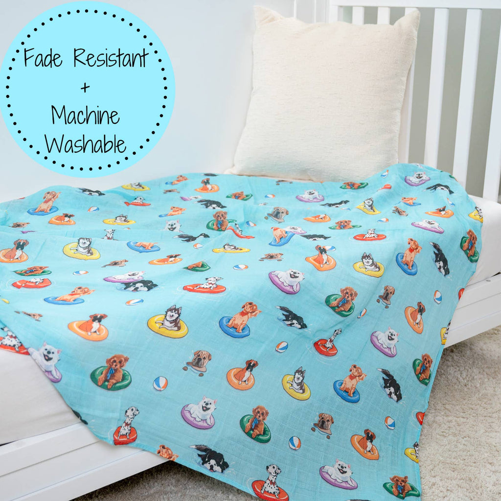 Couverture d'emmaillotage pour bébé Poolside Pups