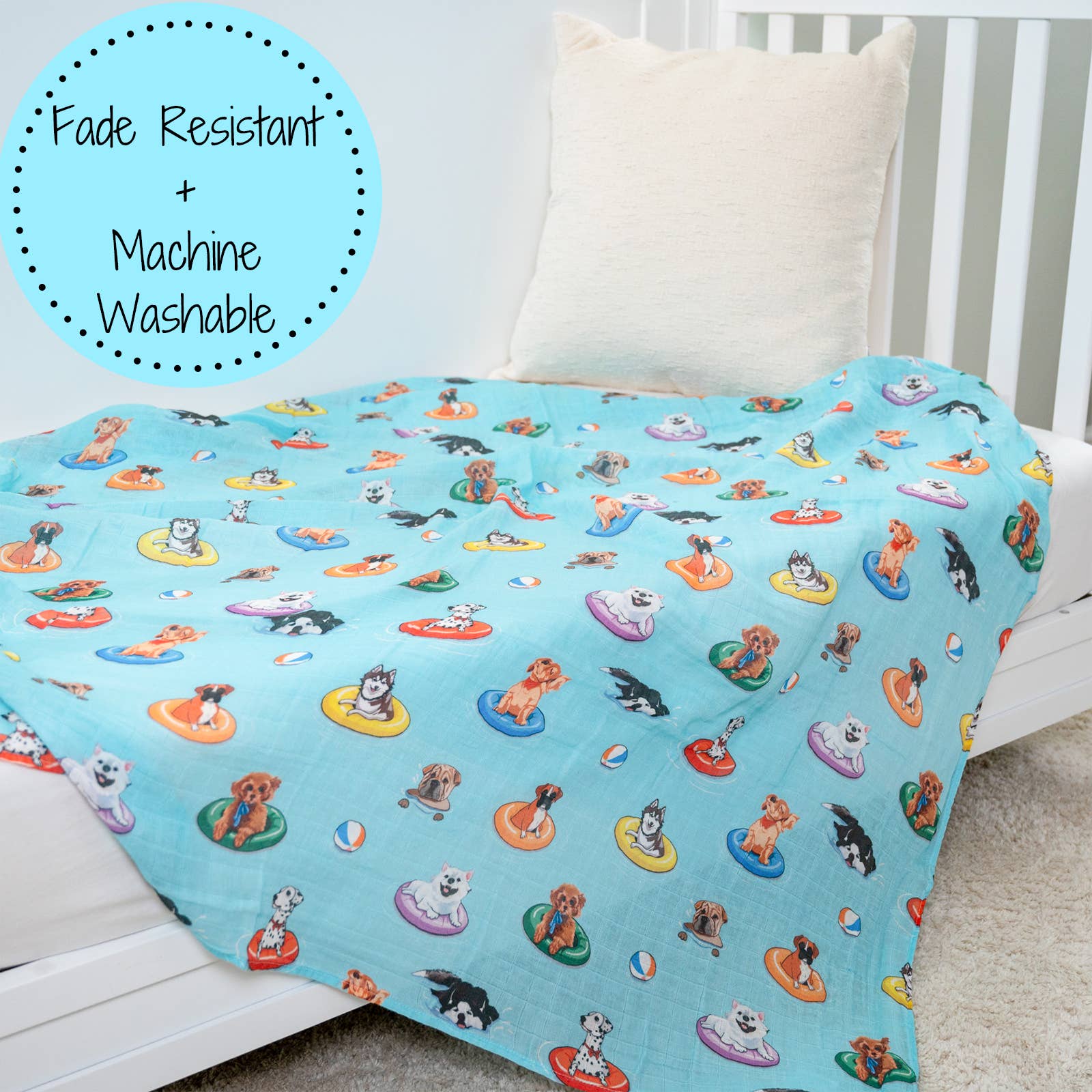 Poolside Pups Baby Swaddle Blanket