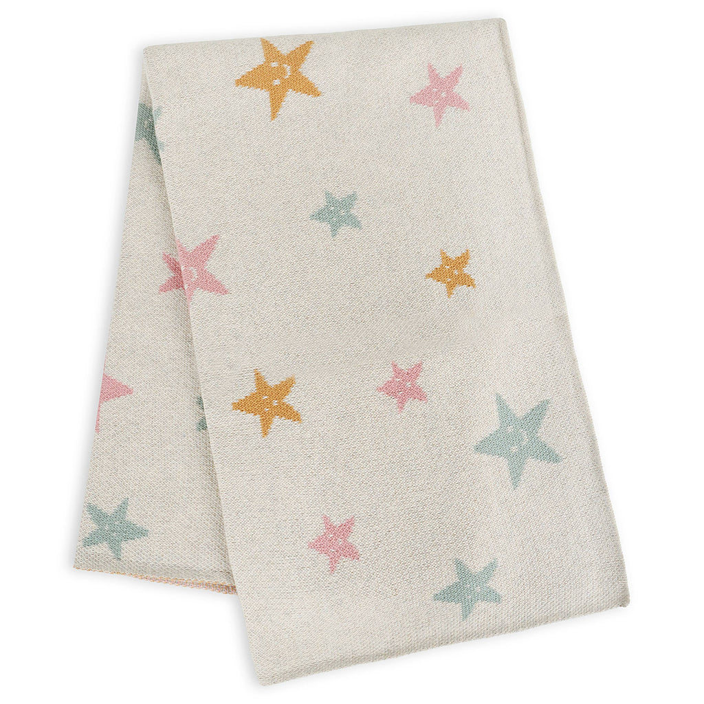 Stars - Organic Cotton Jacquard Sweater Knit Baby Blanket: One Size