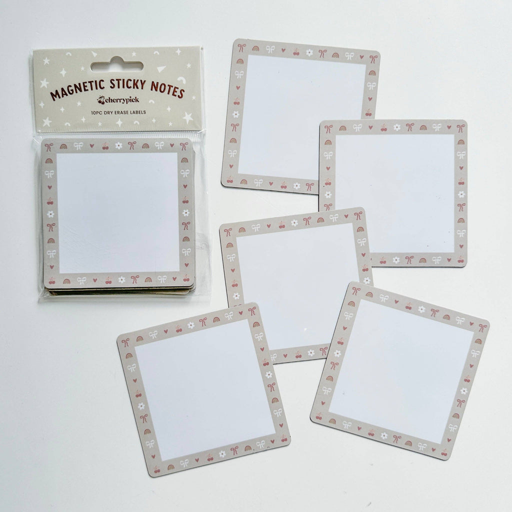 Magnetic Sticky Notes (10pc Dry Erase Labels): Neutral Check