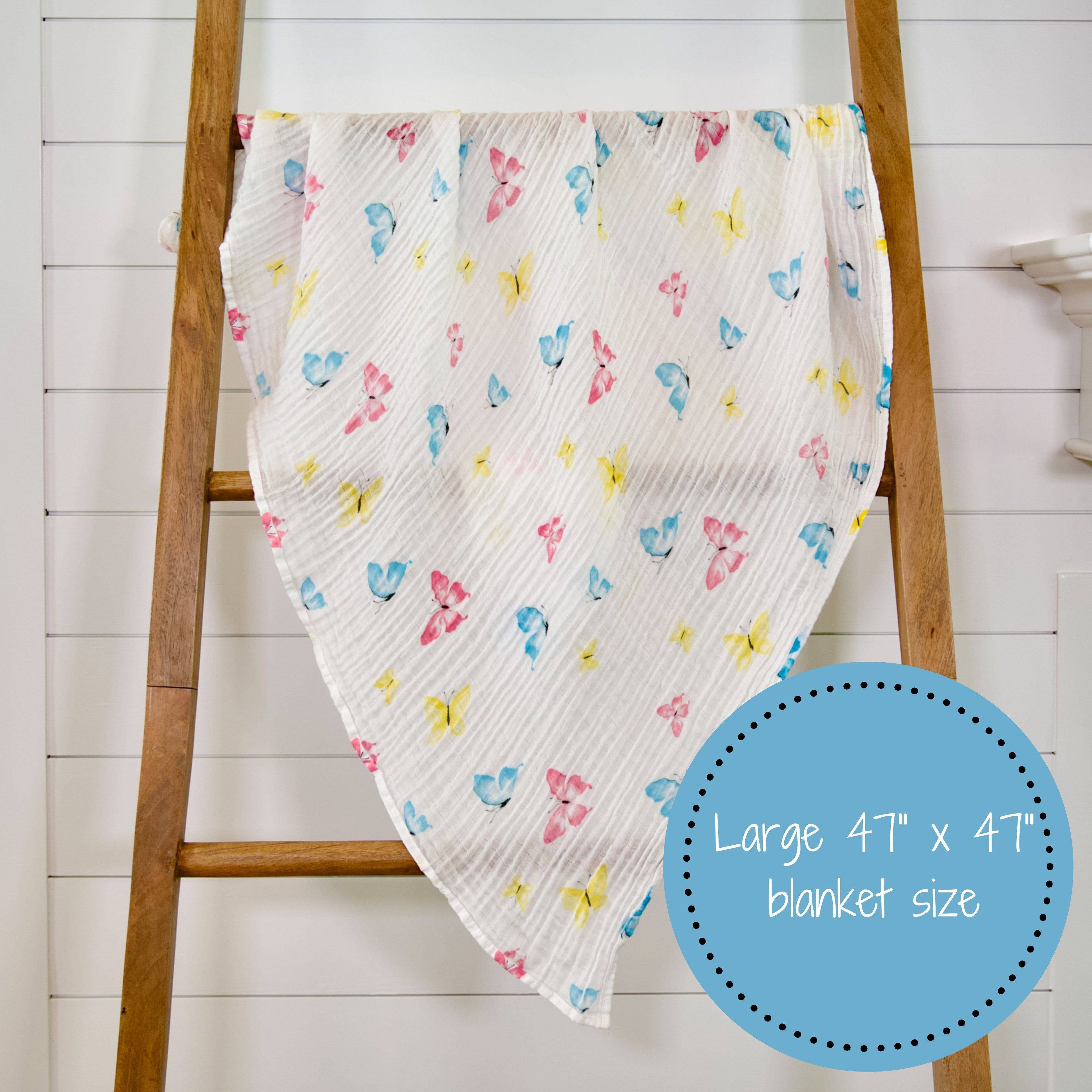 Butterfly Kisses Baby Muslin Swaddle Blanket