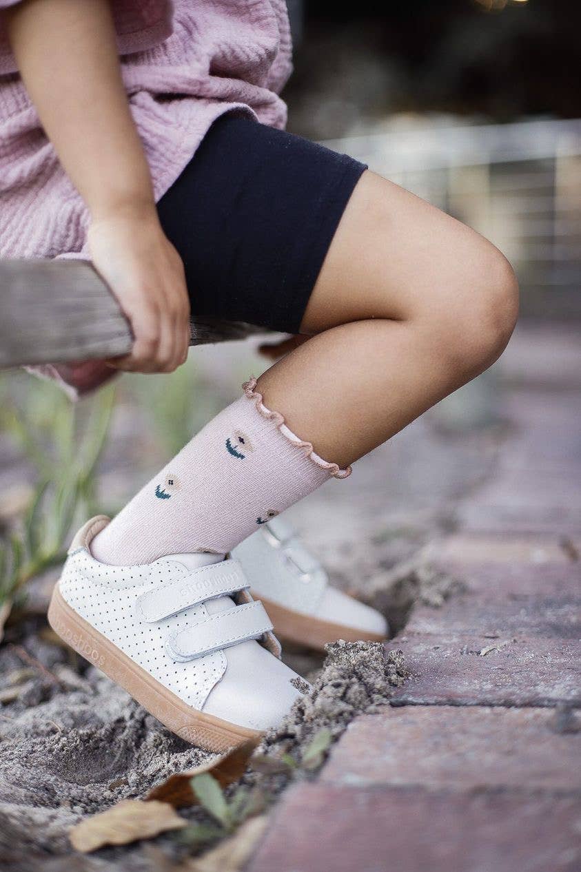 SQUAREBRIDGE - SHOOSHOOS TODDLER KIDS LEATHER SNEAKER: CREAM