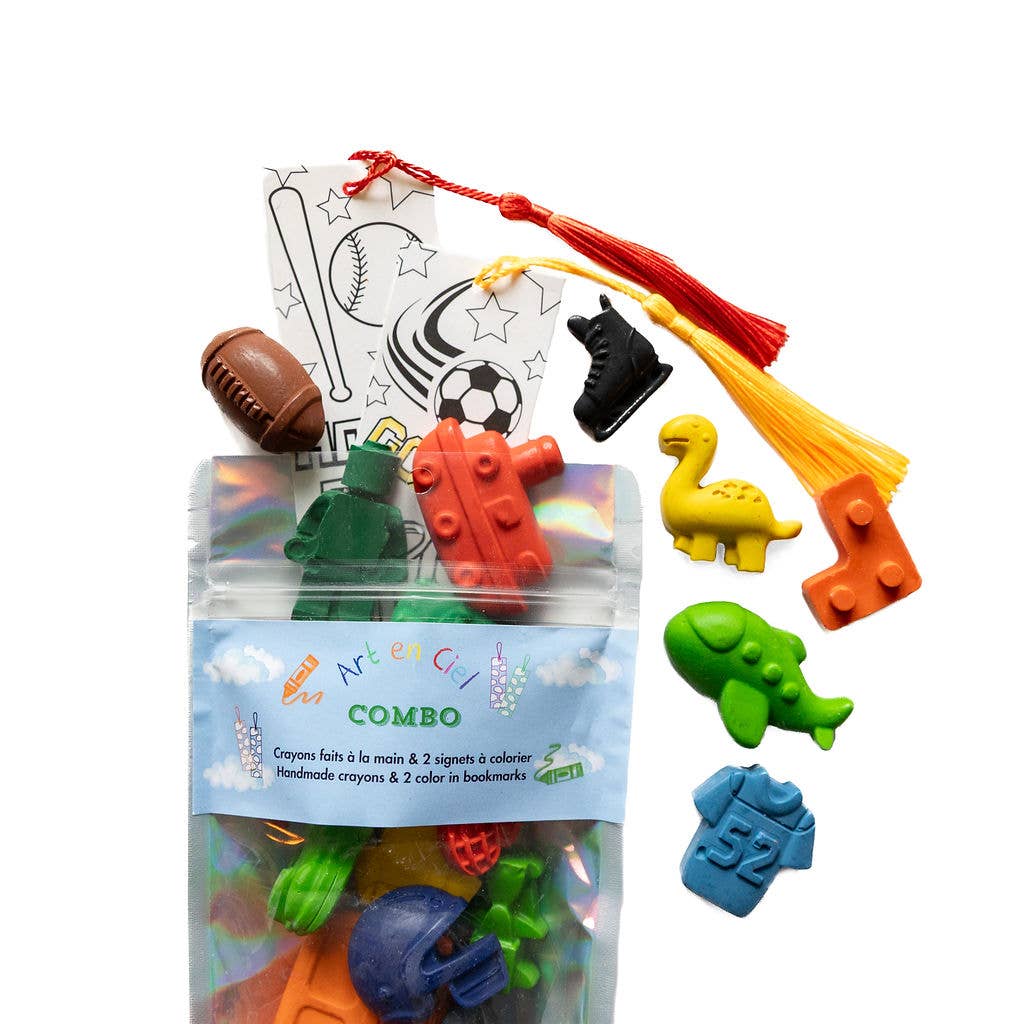 COMBO: Color Your Own BOOKMARKS & Assorted CRAYONS: IceCream-ABCs-Animals