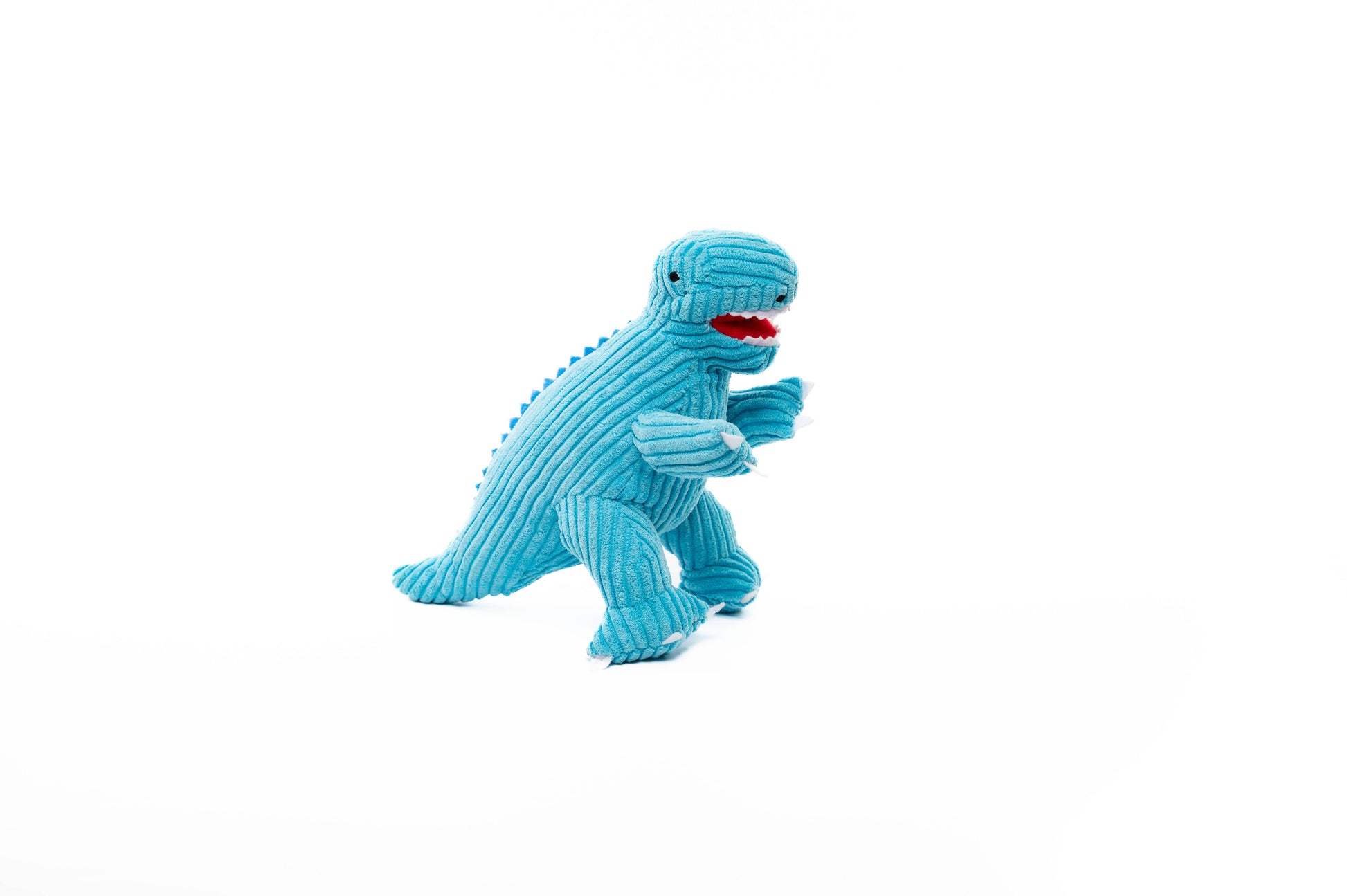 Small Corduroy T Rex Dinosaur Plush Toy in Ice Blue