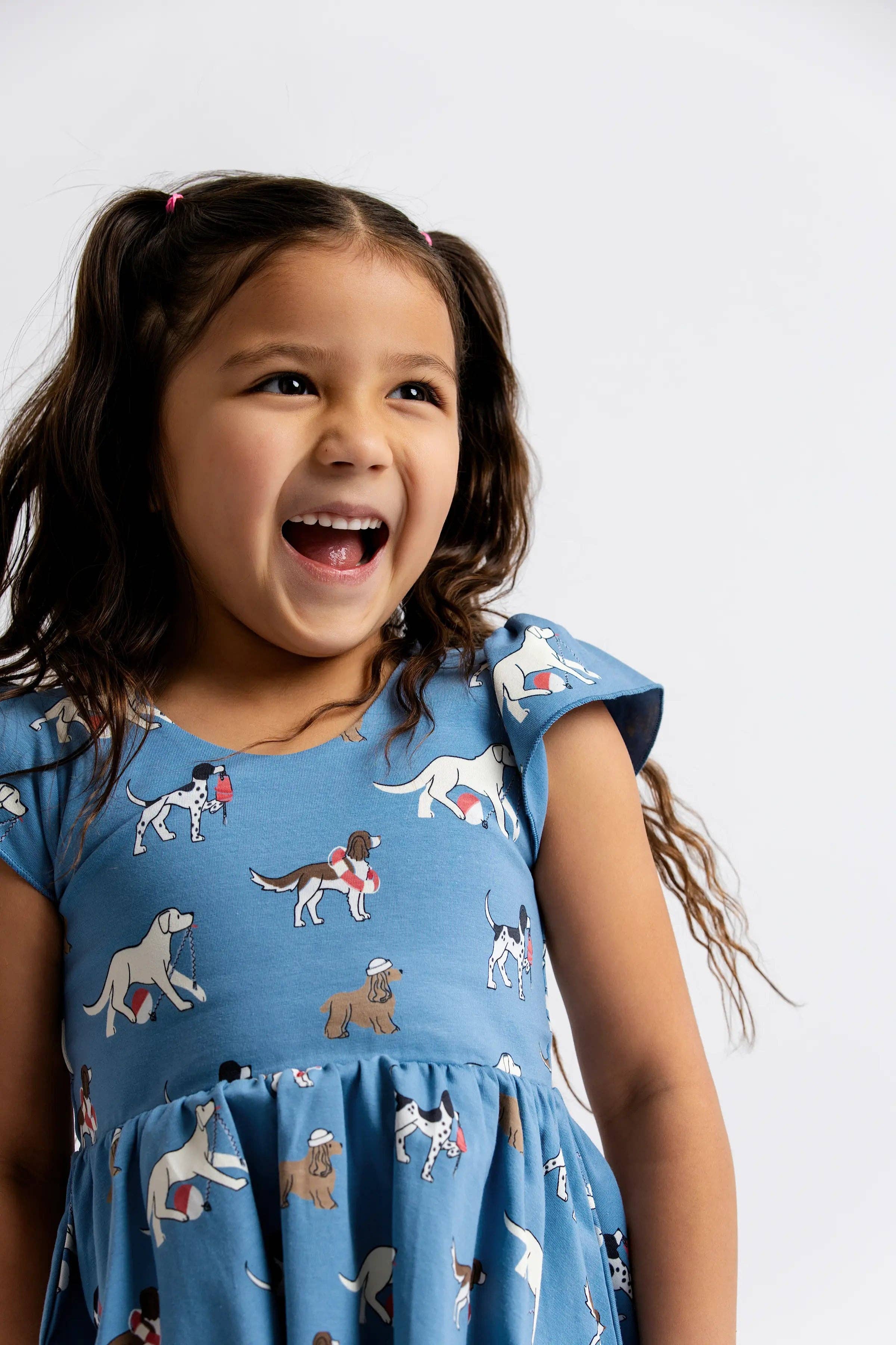Kids Short Sleeve Let's Dance Dress Nantucket Pups