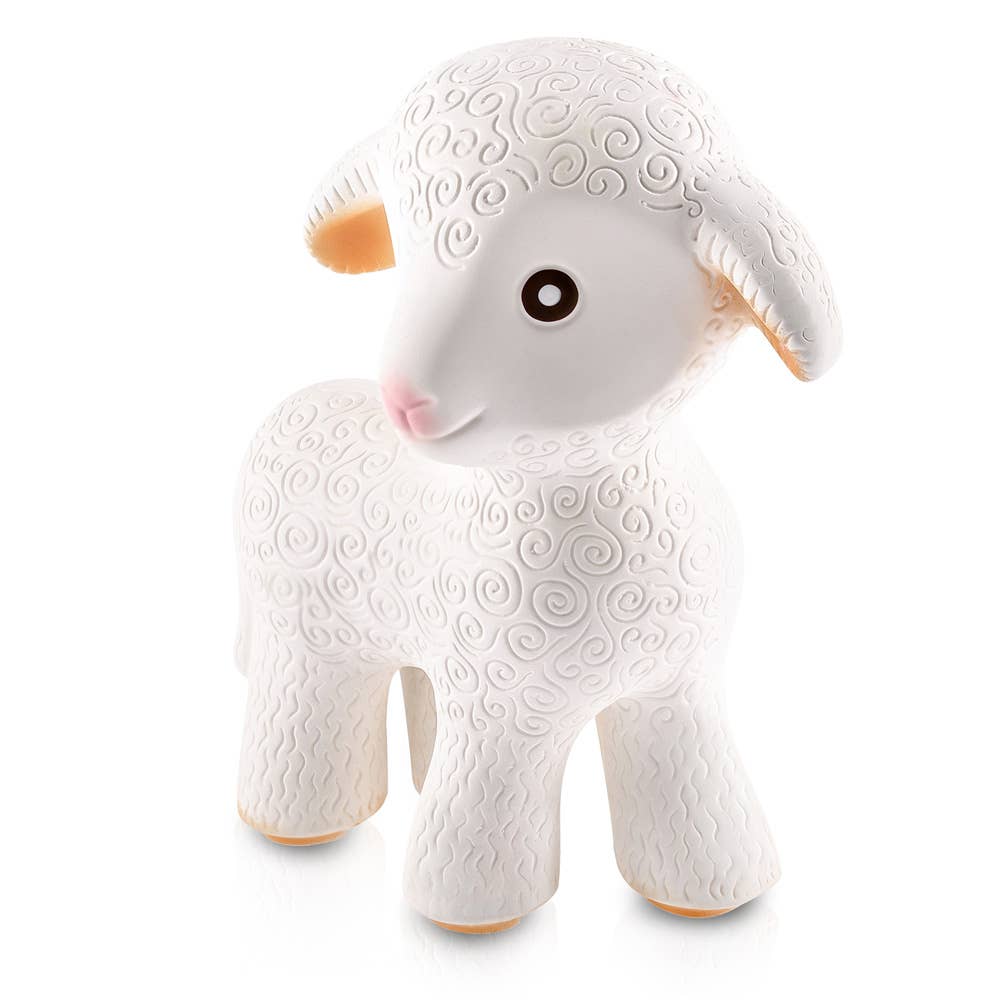 Natural Rubber Teether Lamb, Non-Toxic, Mold-free Design