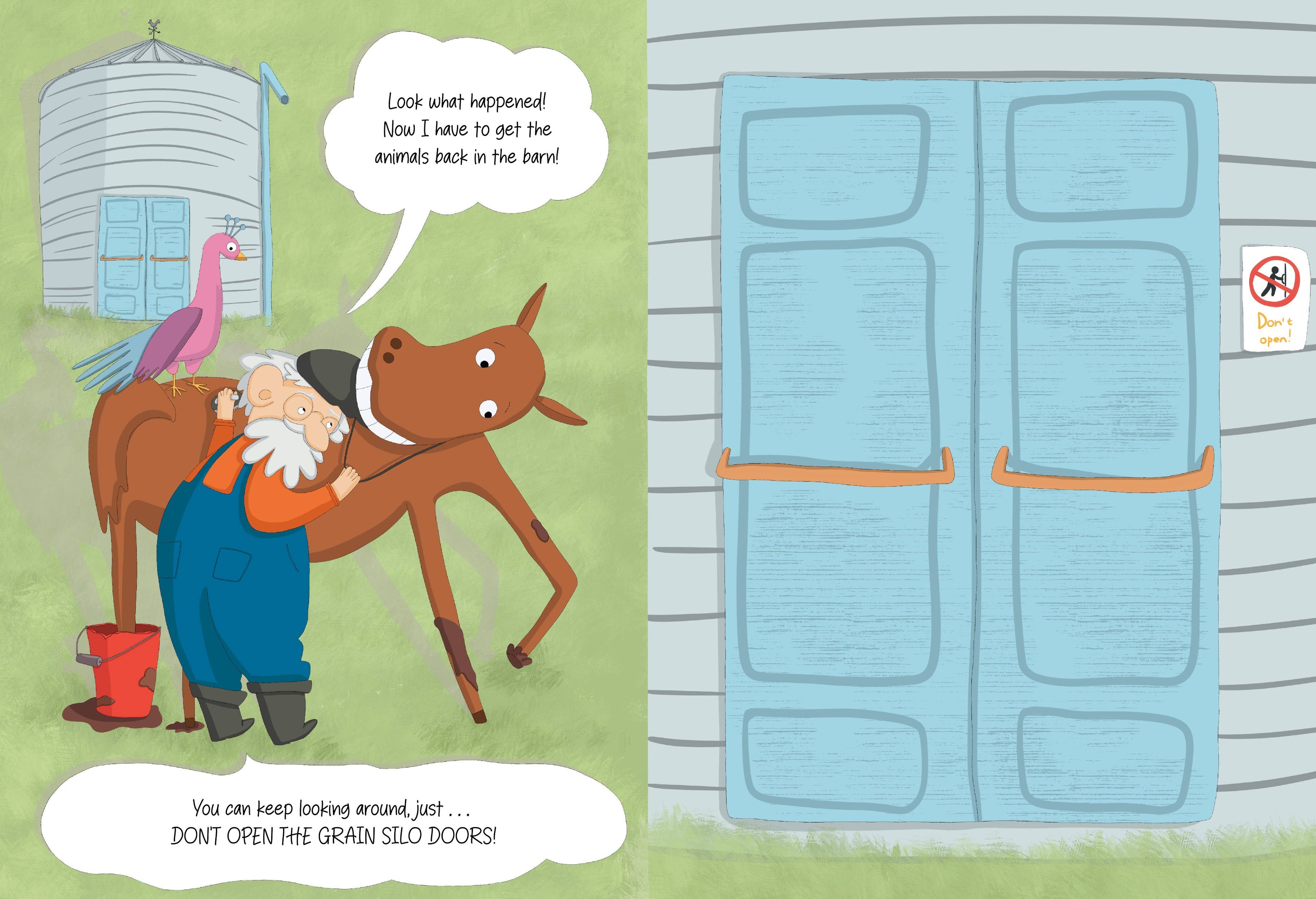 Don't Open The Barn Door! (board book with flaps)