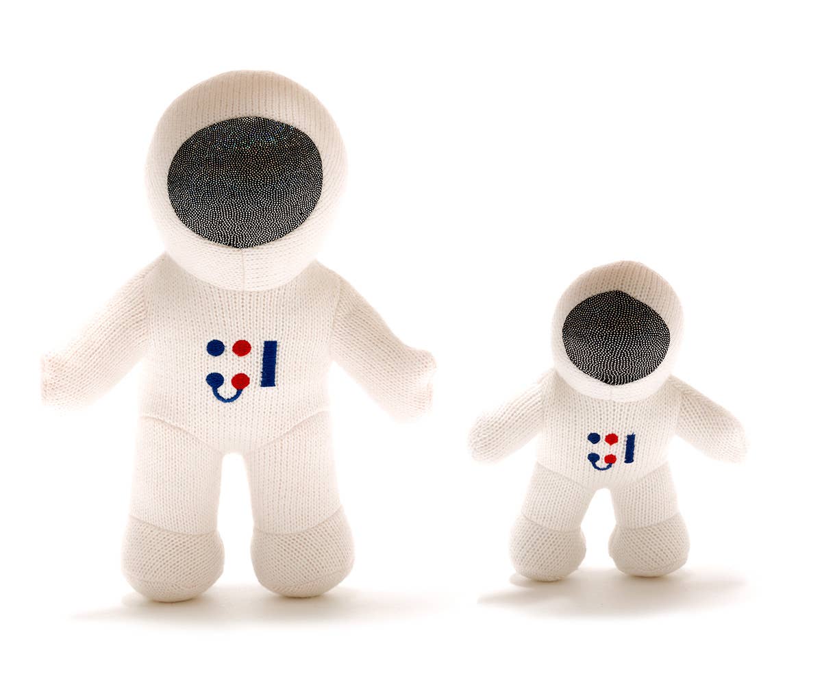 Knitted Astronaut Baby Rattle