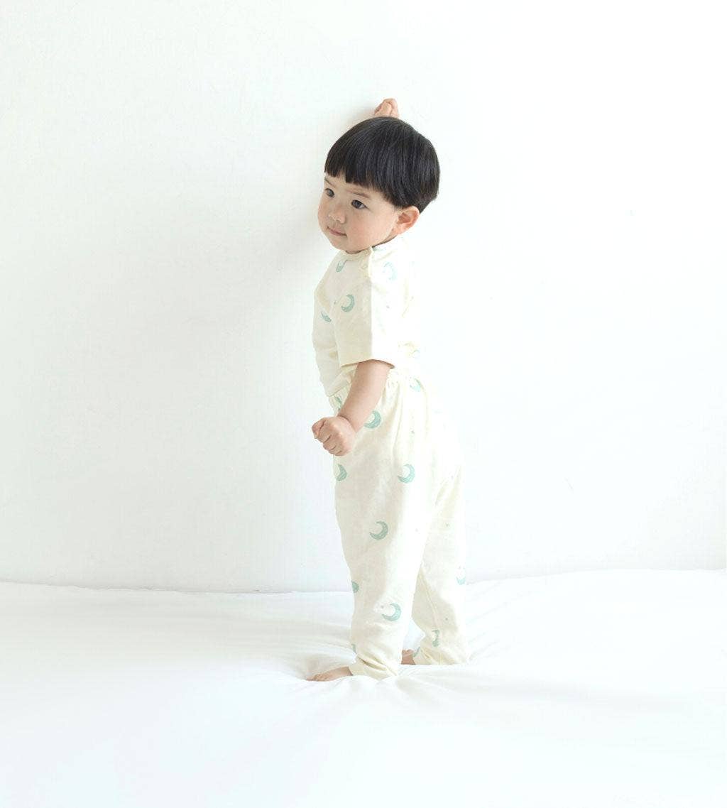 Organic Cotton Legging-Midnight: Off-white midnight