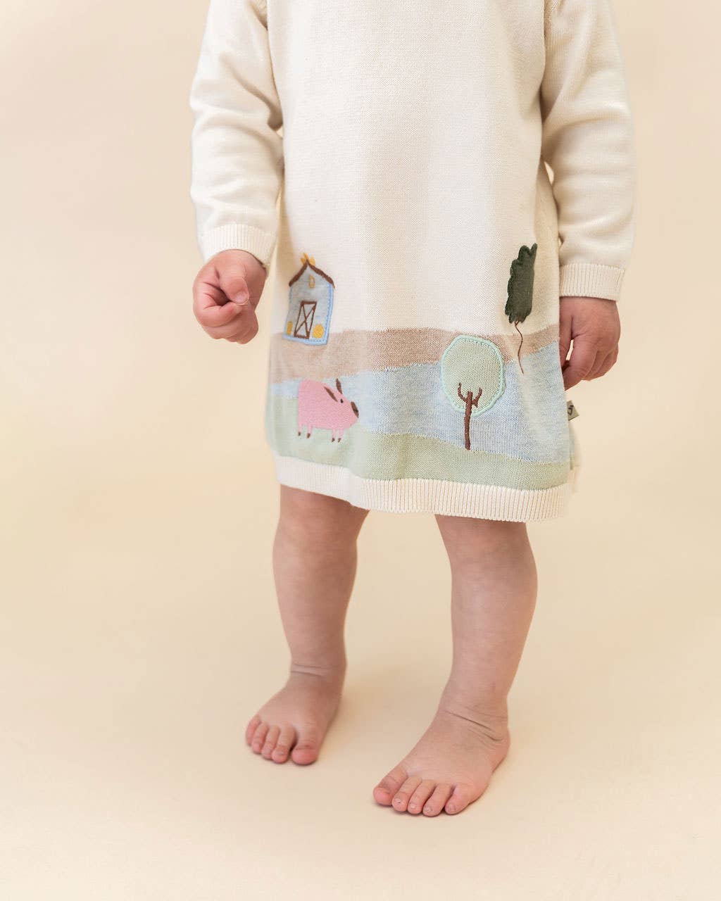 Farm House Organic Cotton Baby Knit Tunic Dress Natural