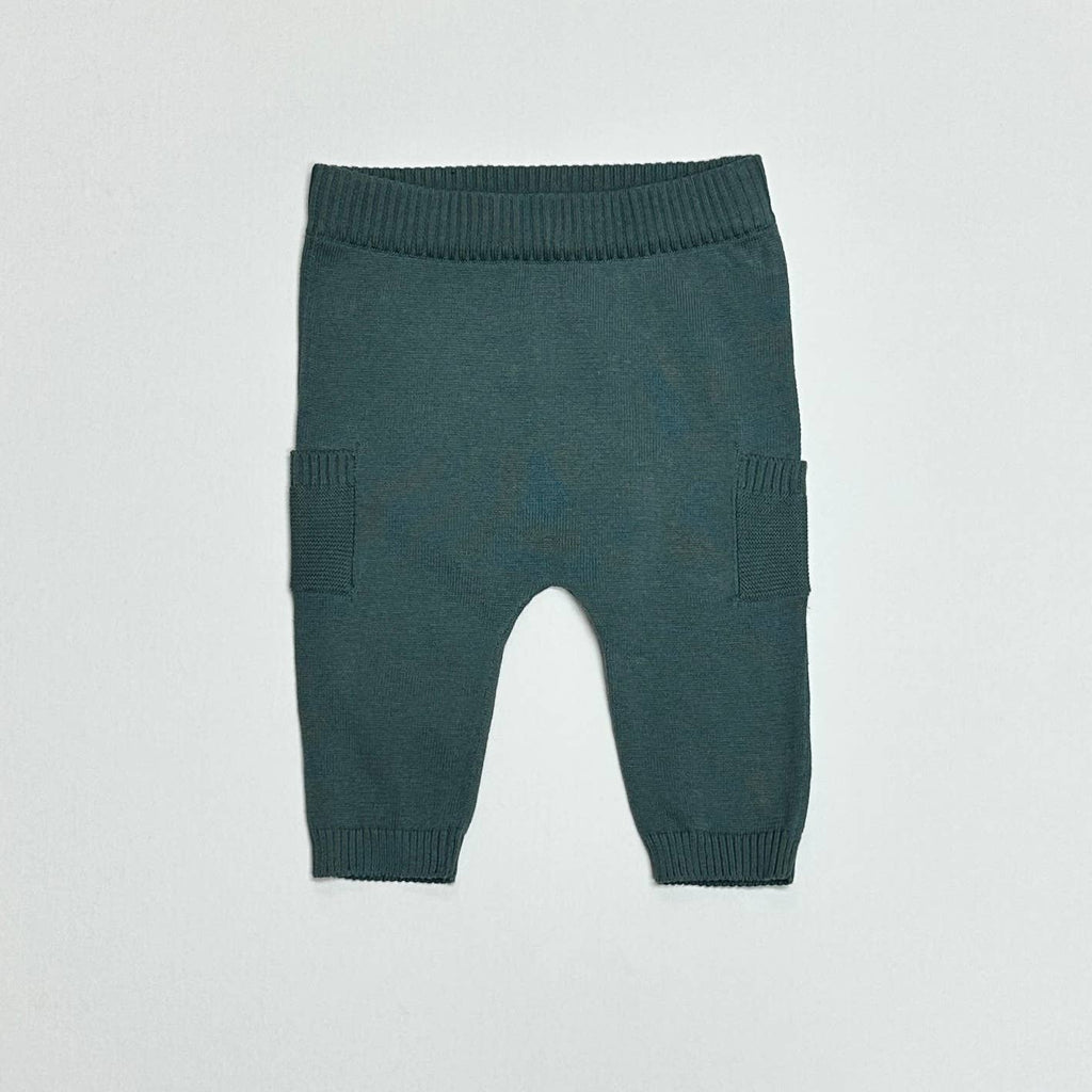 Baby Side Pocket Sweater Knit Pants Organic Cotton: Cafe Latte