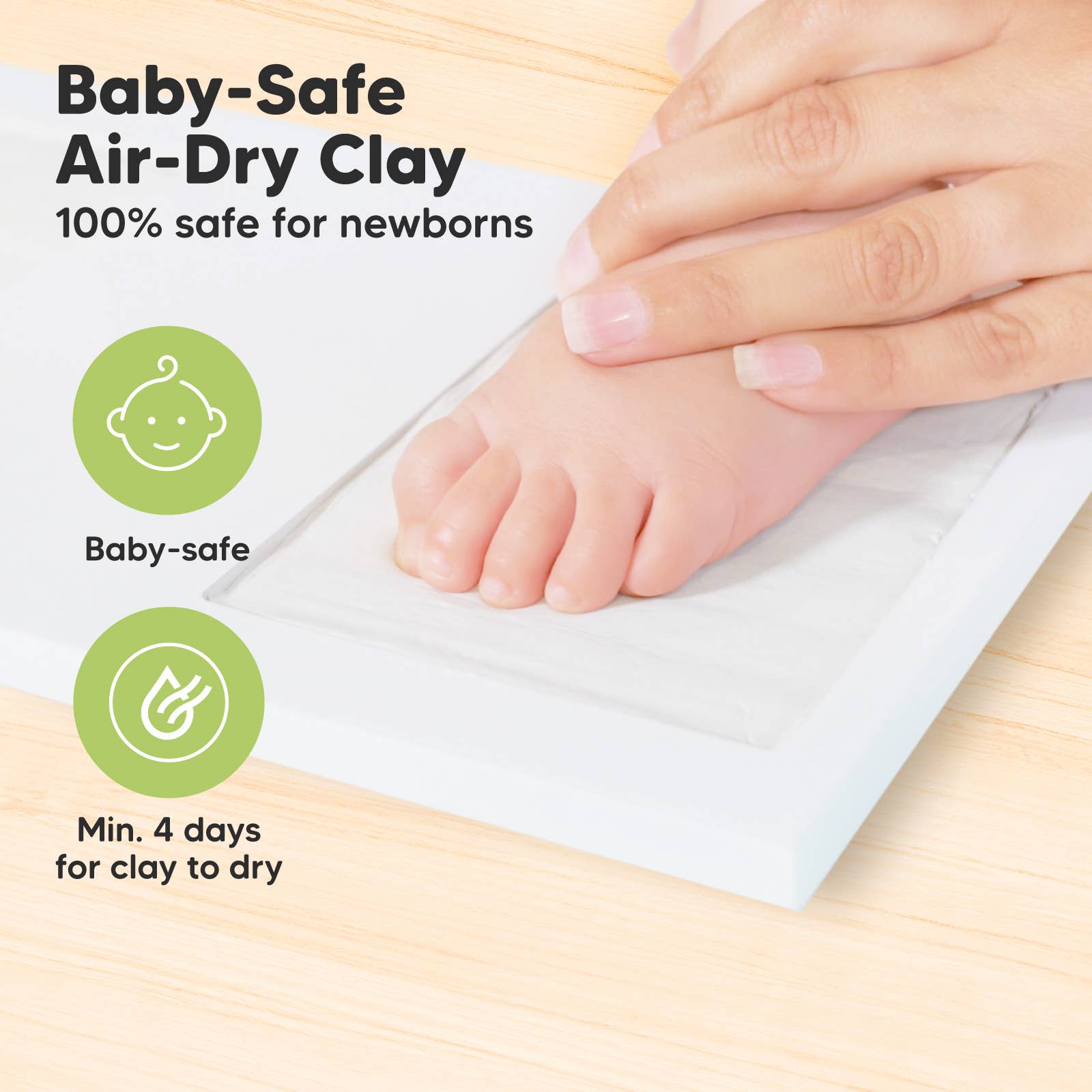 KeaBabies Baby Handprint, Footprint Keepsake Duo Frame: Vintage White