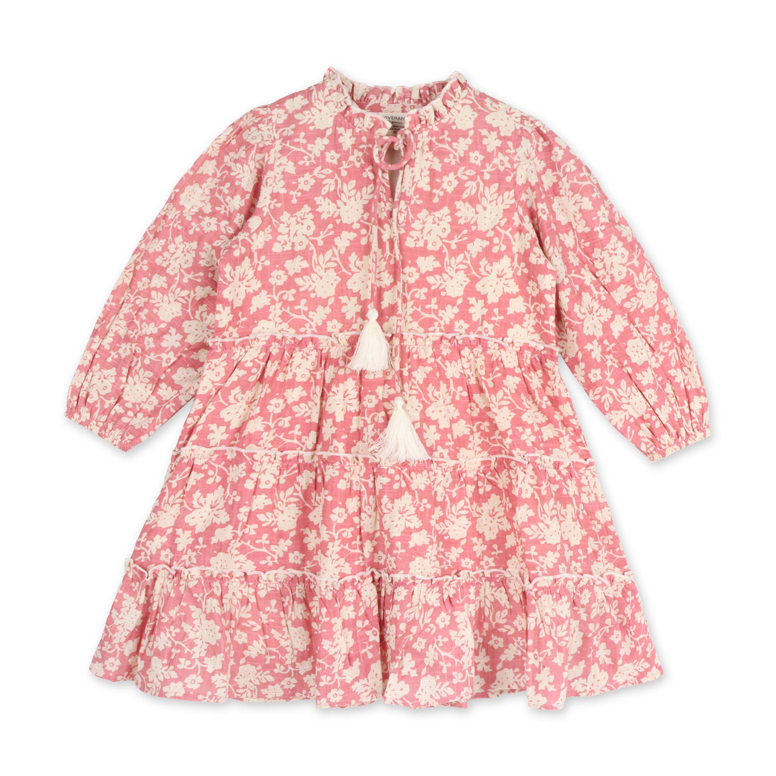 Jasmine Layered Dress - Organic Cotton Pink Floral