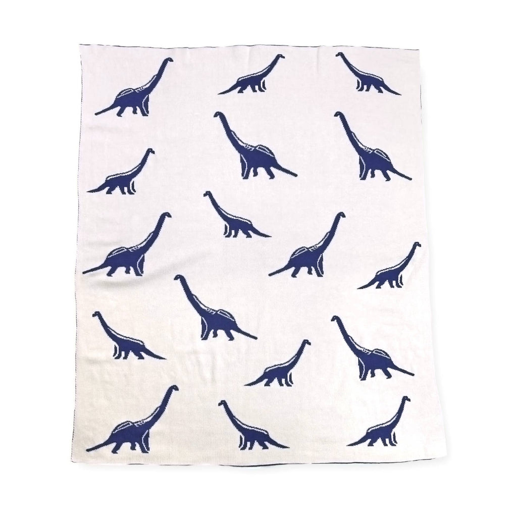 Dinosaur- Reversible Sweater Knit Baby Blanket: One Size