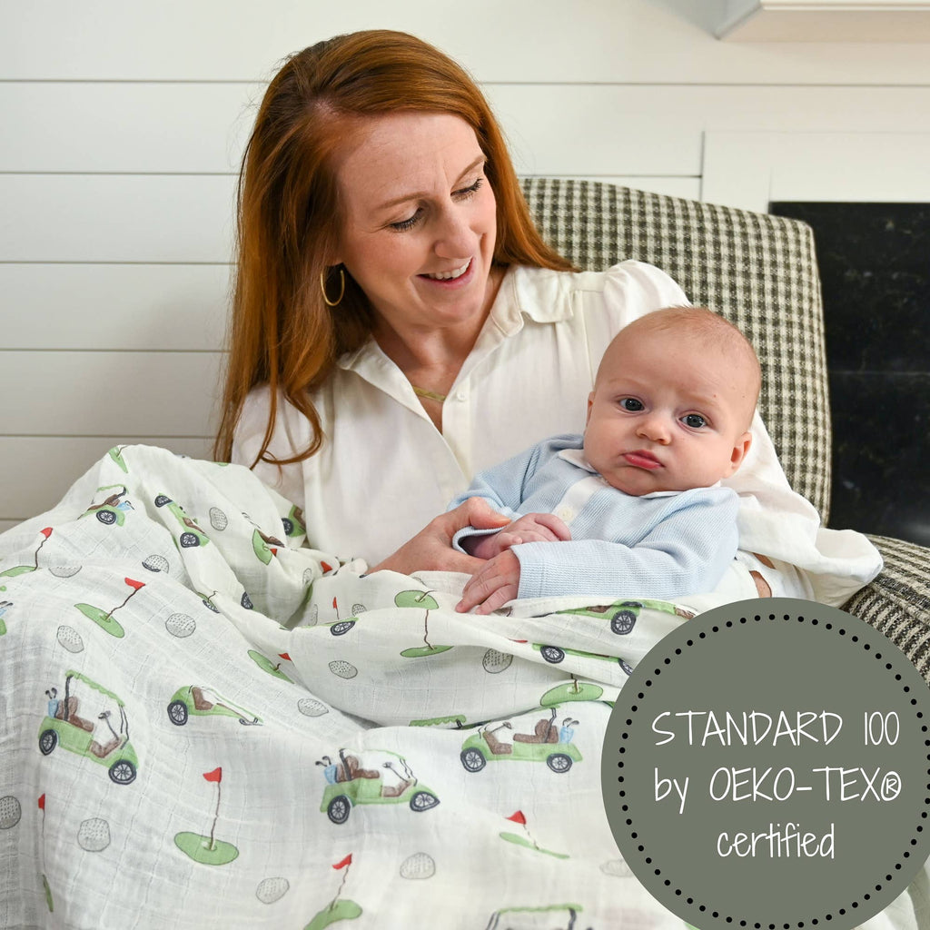 Golf A Round Baby Muslin Swaddle Blanket