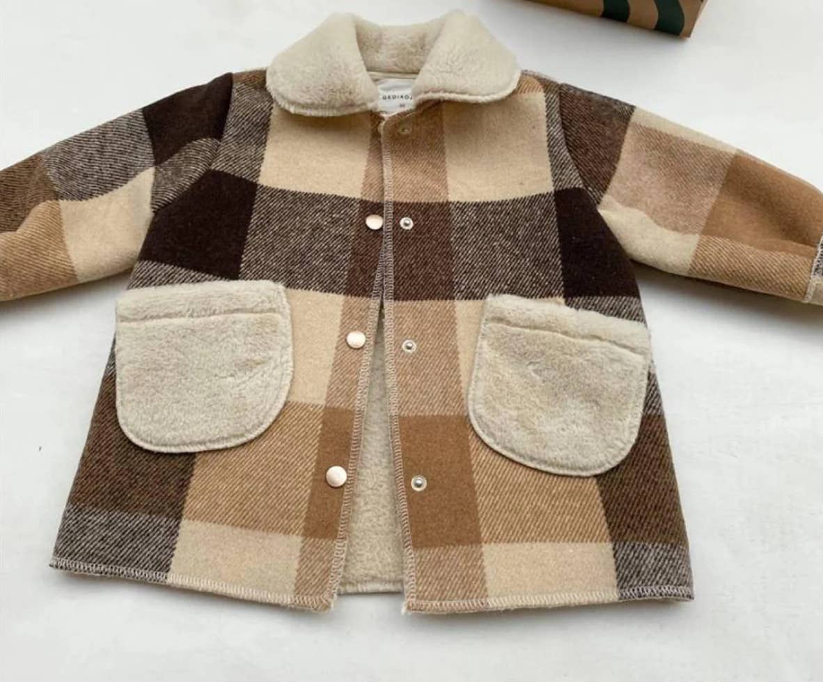 Carters Faux Fur Lined Plaid Jacket