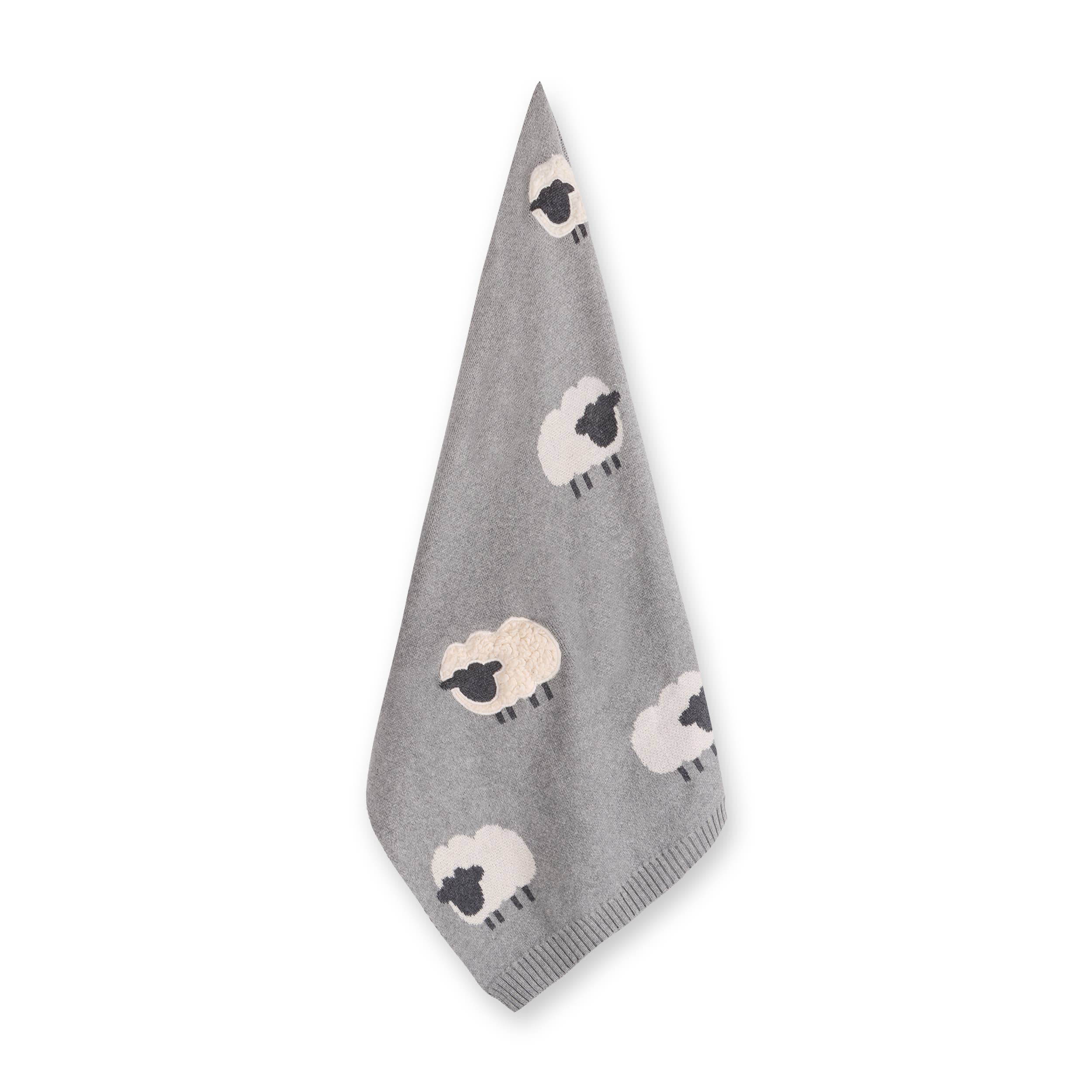 Wooly Sheep 3D - Organic Cotton Jacquard Knit Baby Blanket