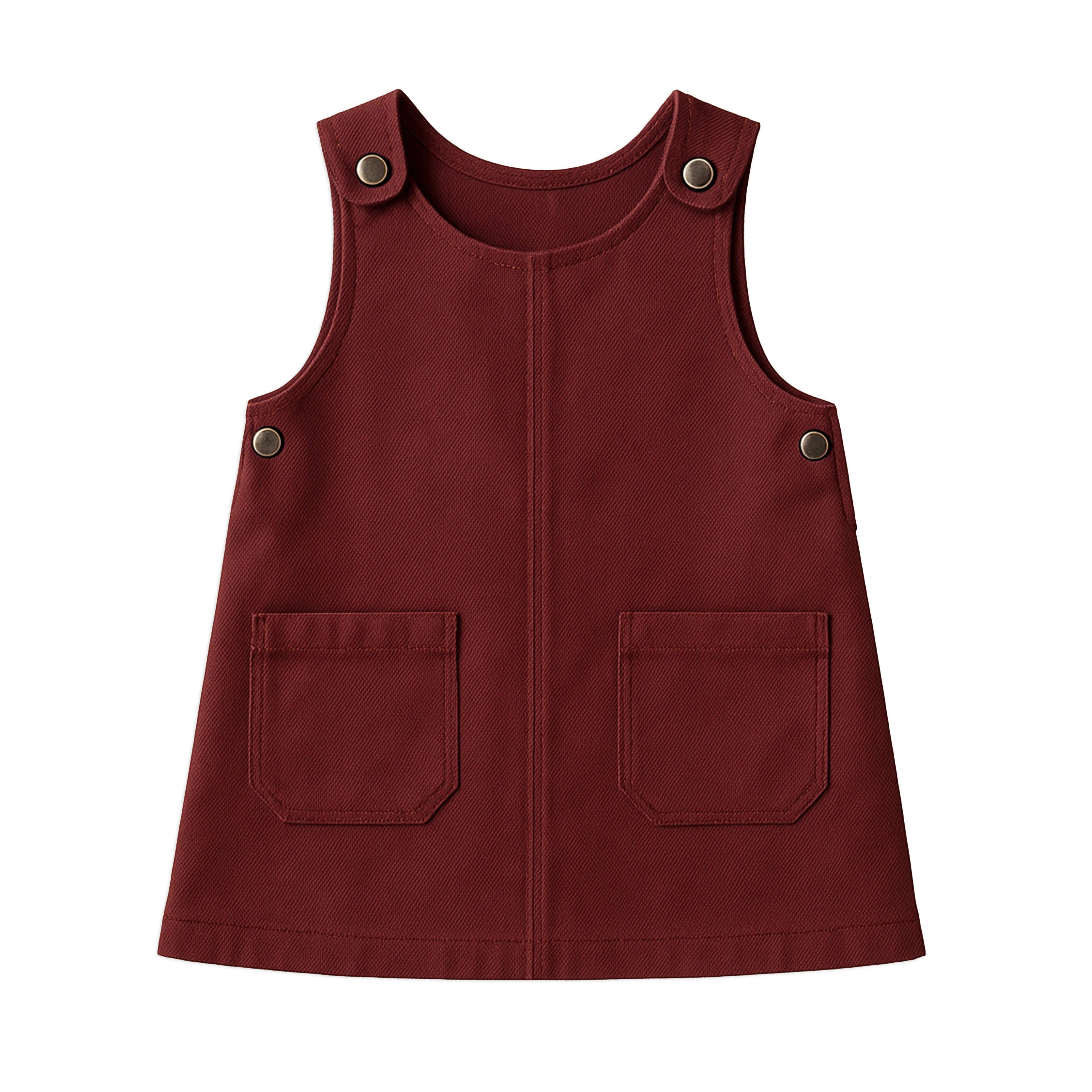 Alma Twill Jumper Dress: Cranberry