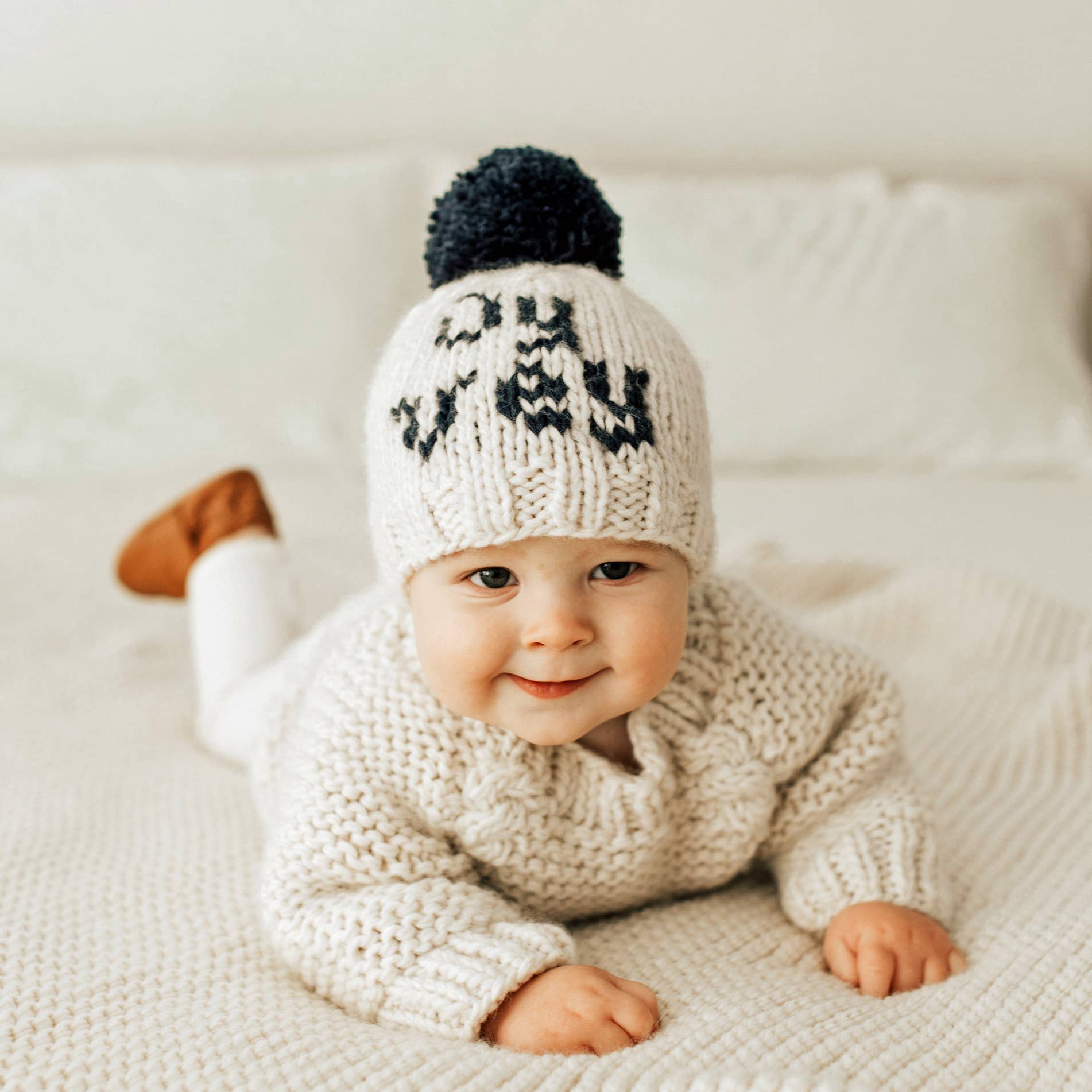 Oy Vey Hand Knit Beanie Hat Baby & Kids