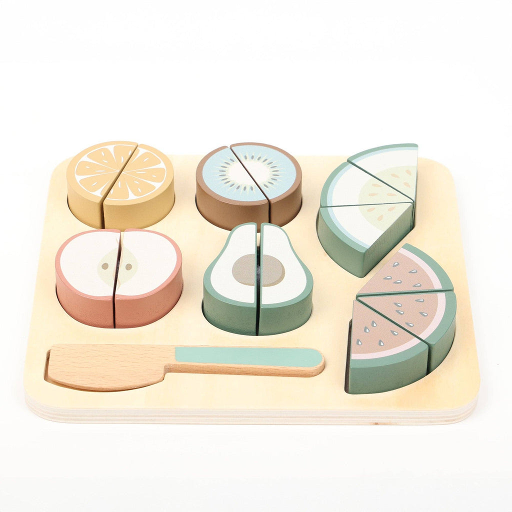 Wooden Fruit Cutting Puzzle - Velcro Play Food Set Ages 18m+