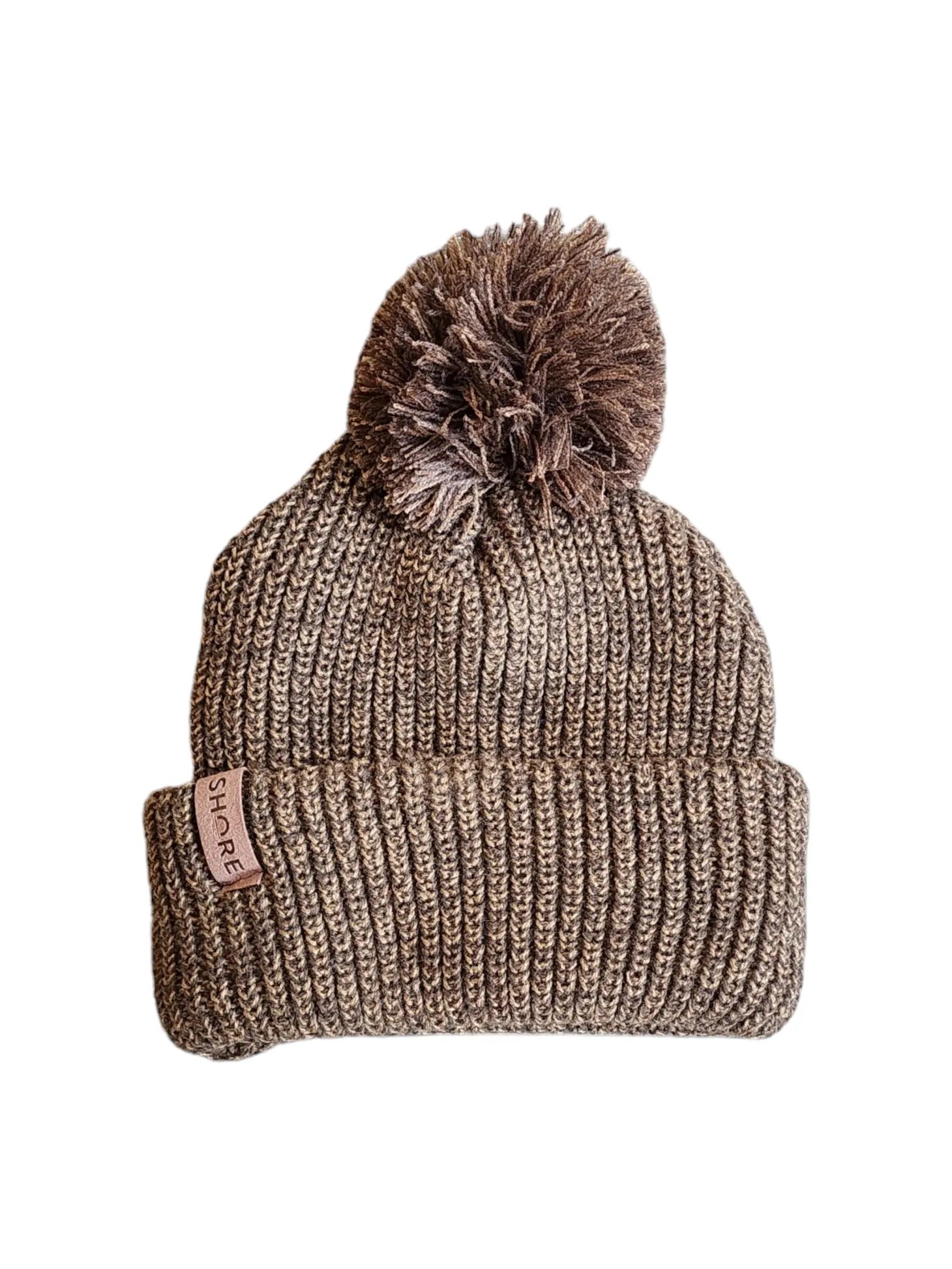 Bonnet à pompon moka