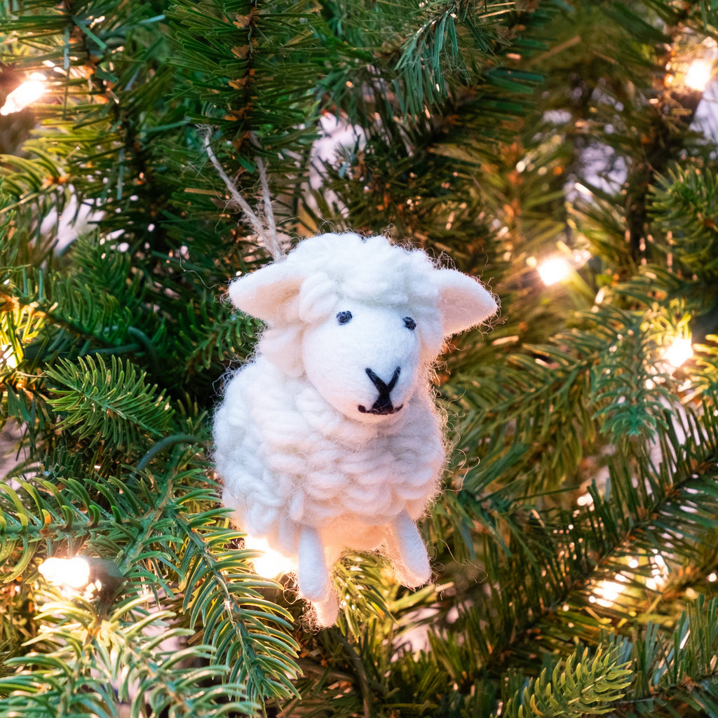 Ornament - White Wooly Sheep