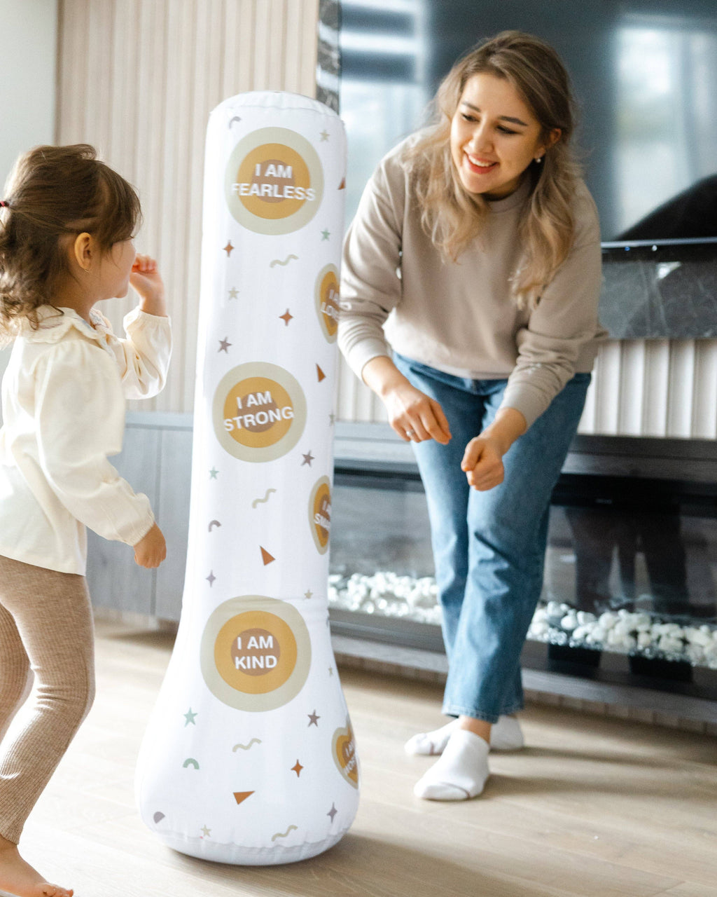 Magic Puncher - Inflatable Punching Bag for Kids with Positive Affirmations: Neutral