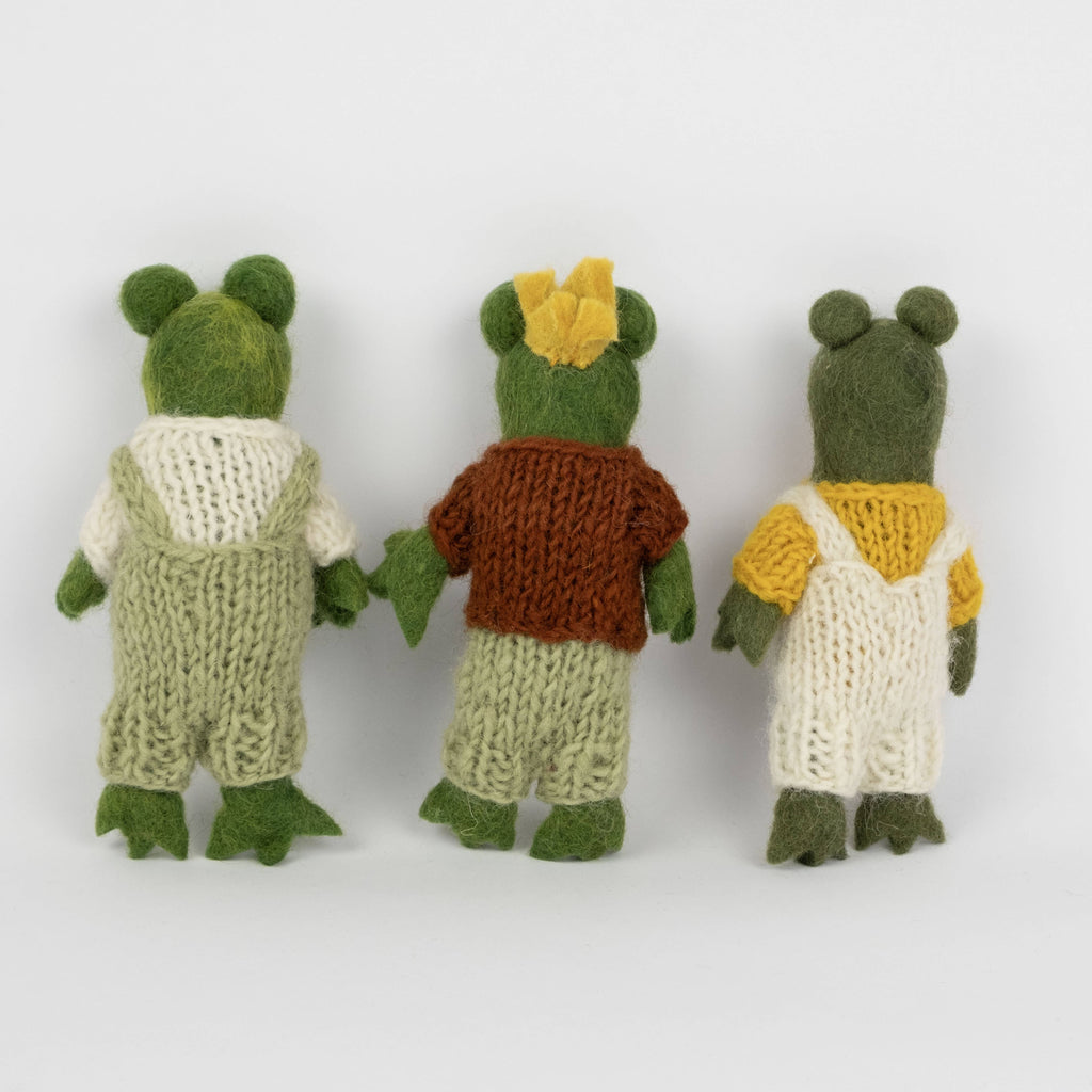 Toys - Frog Doll with Hand Knit Clothes - Large