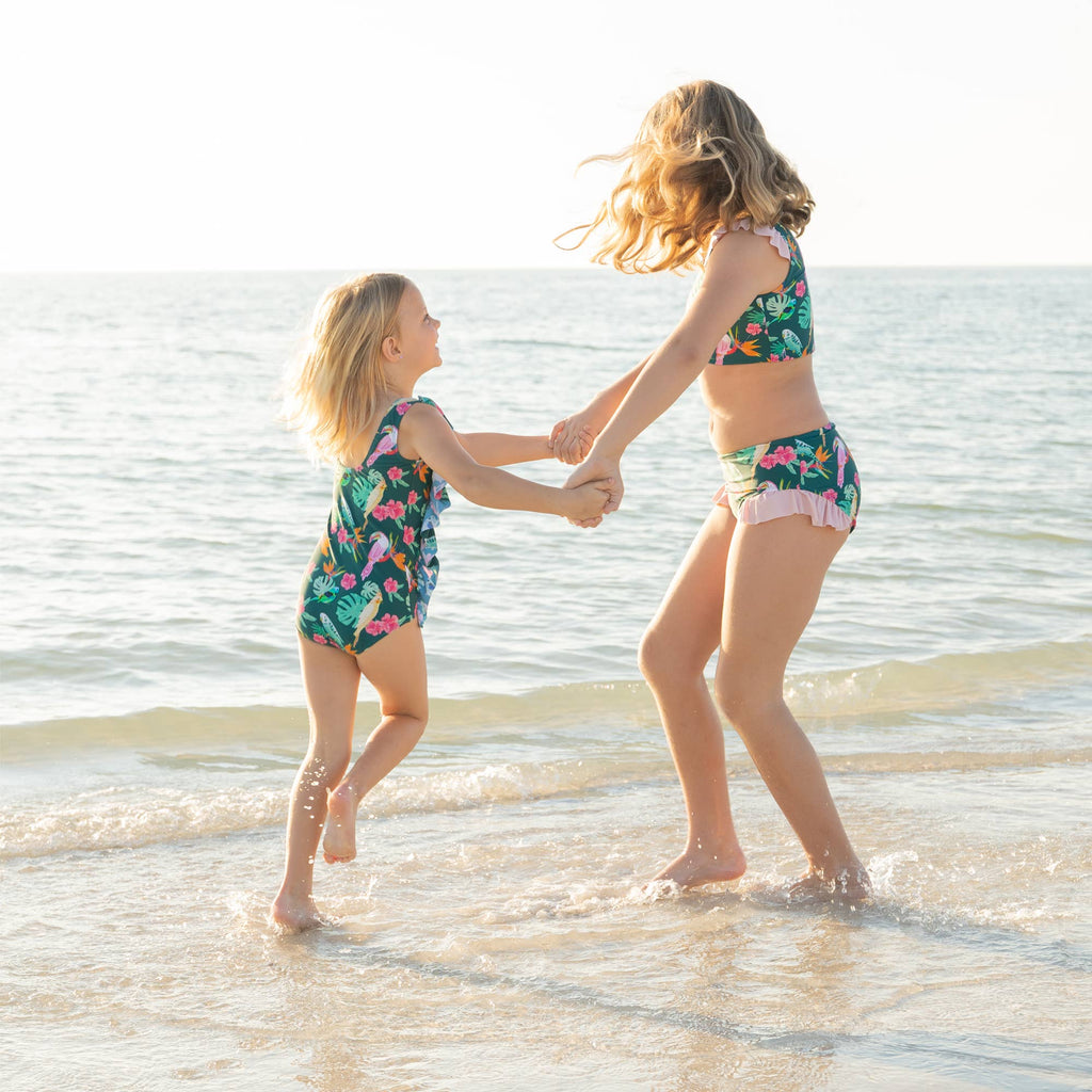 Isla Botánica Tropical Birds Flutter Bikini Girls Swimsuit