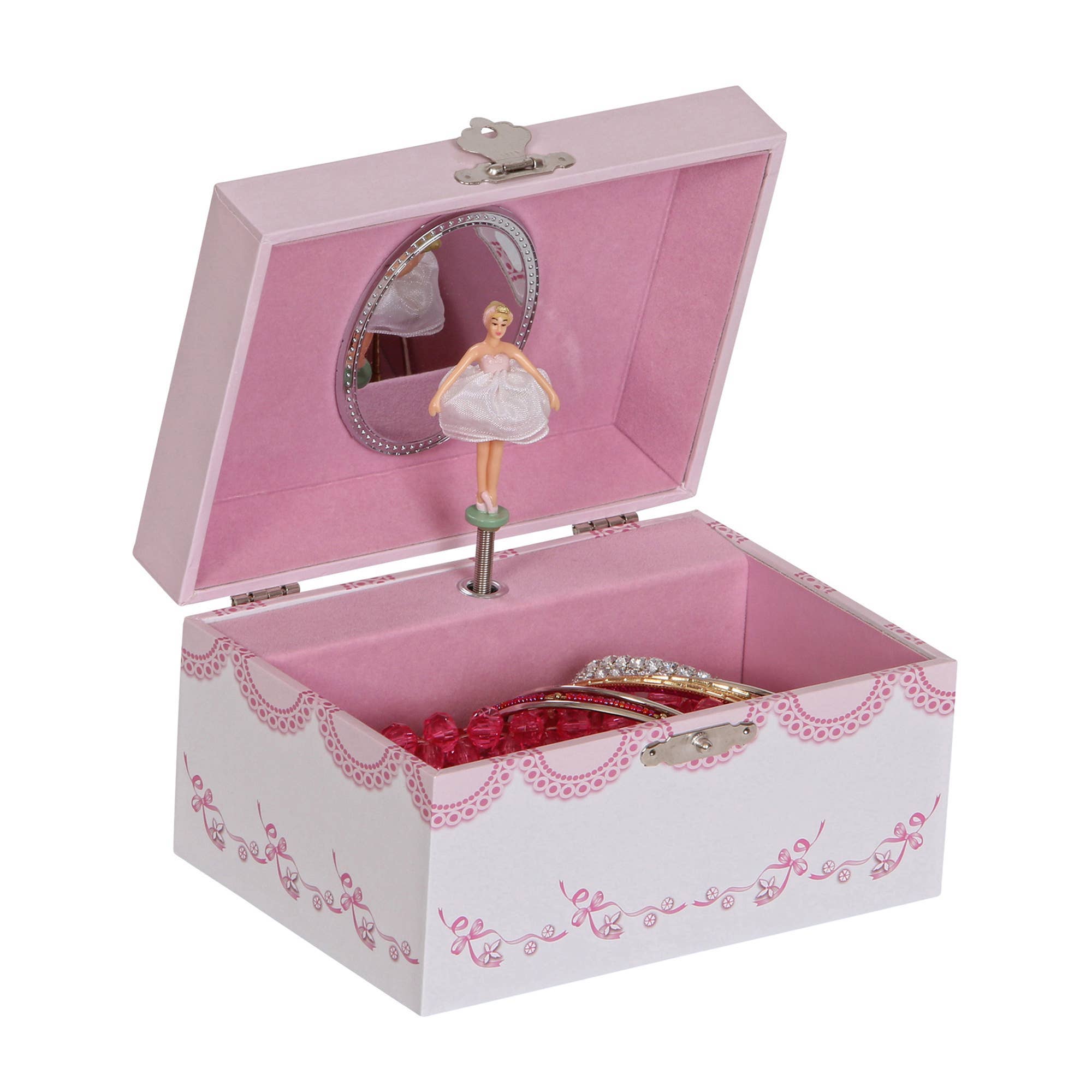 Mele and Co Clarice Girl's Musical Ballerina Jewelry Box: White / Waltz of the Flowers / Girls Musical Ballerina Jewelry Box