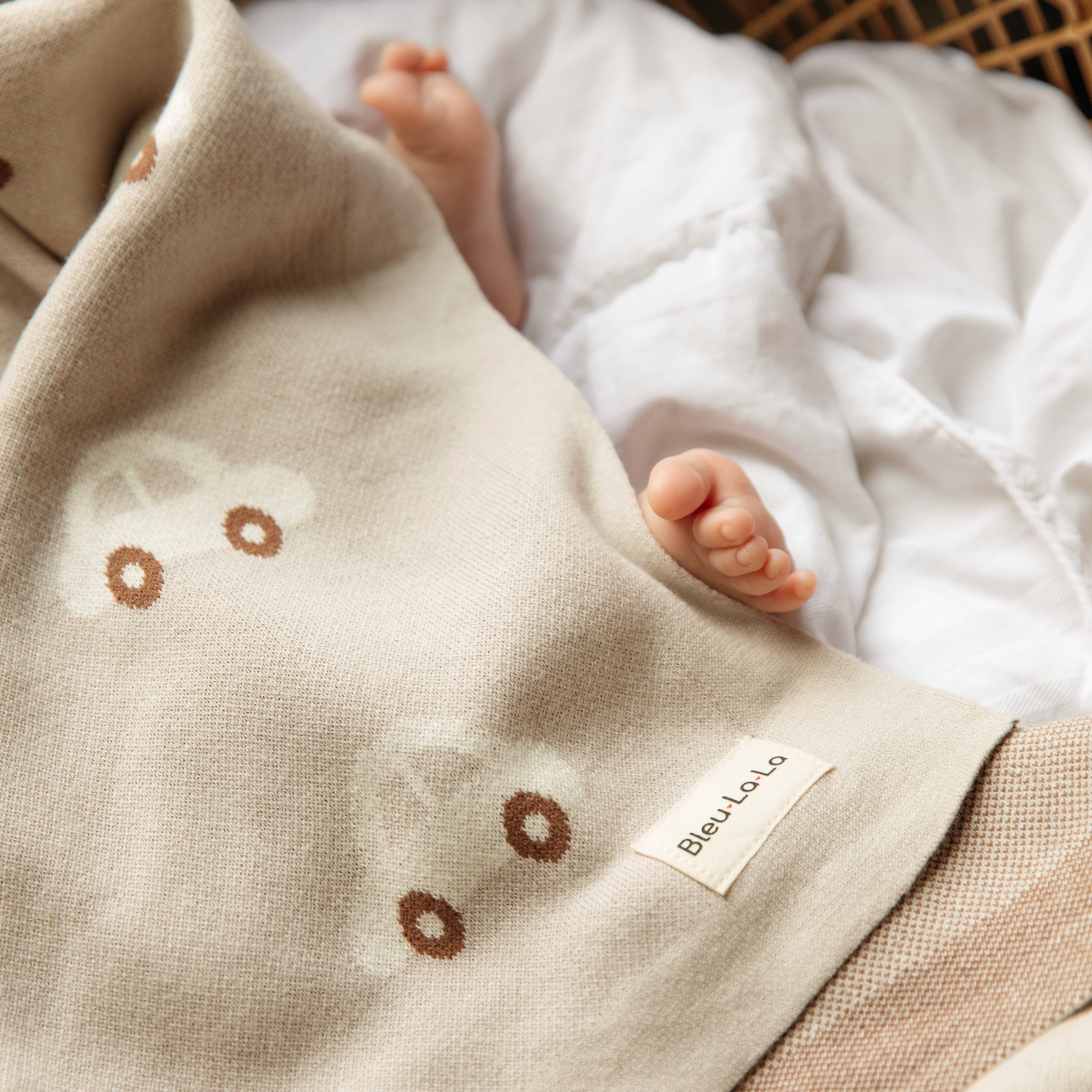 100% Luxury Cotton Receiving Swaddle Baby Blanket - Cars: Cream