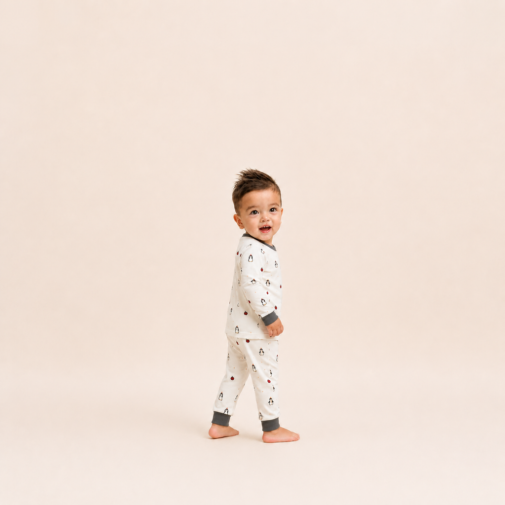 Organic Cotton  Toddler Pyjama Set-Baby Penguin