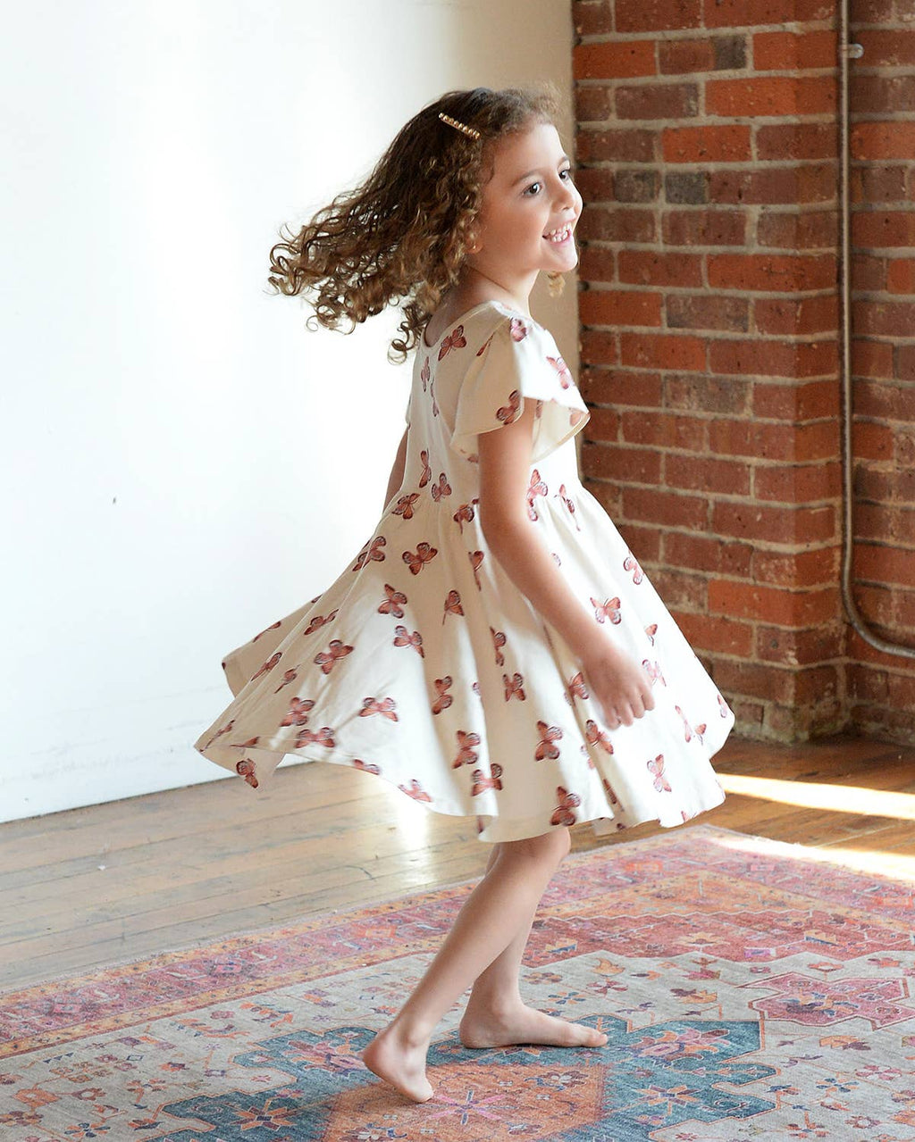 Girl Spring Twirl Dress- Butterflies