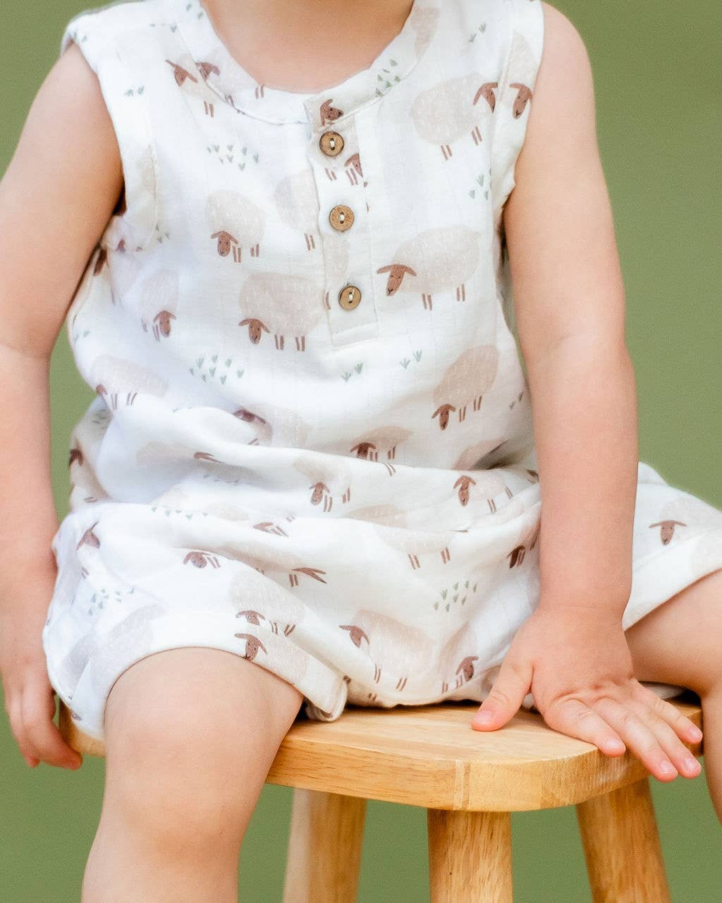 Sheep Baby Top & Bottom Organic Muslin