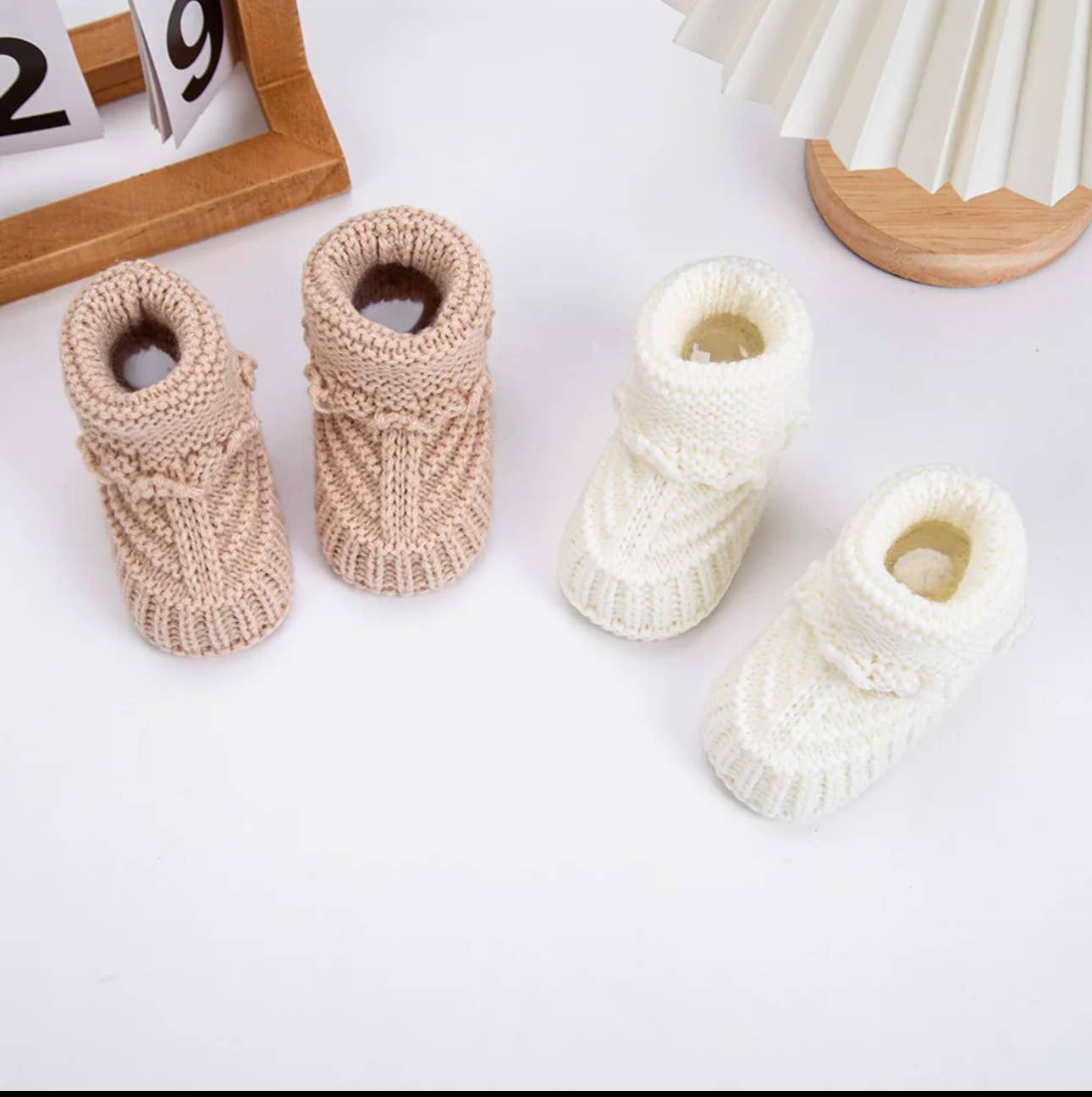 Marjan Knit Booties: Camel